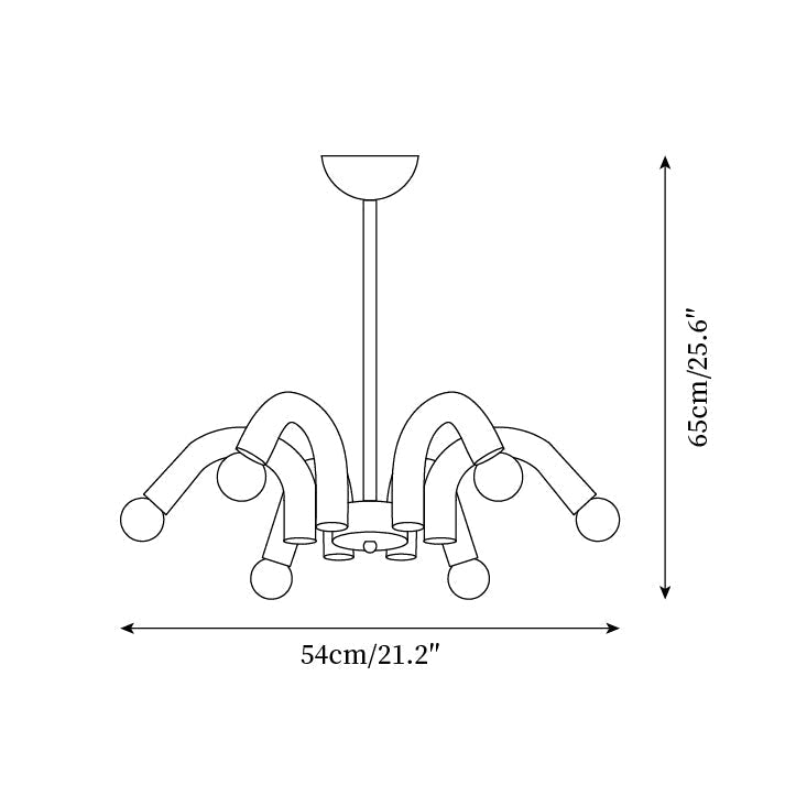 Fivelle Lustra Lustre Moderne Crème Multi-Bras Élégant