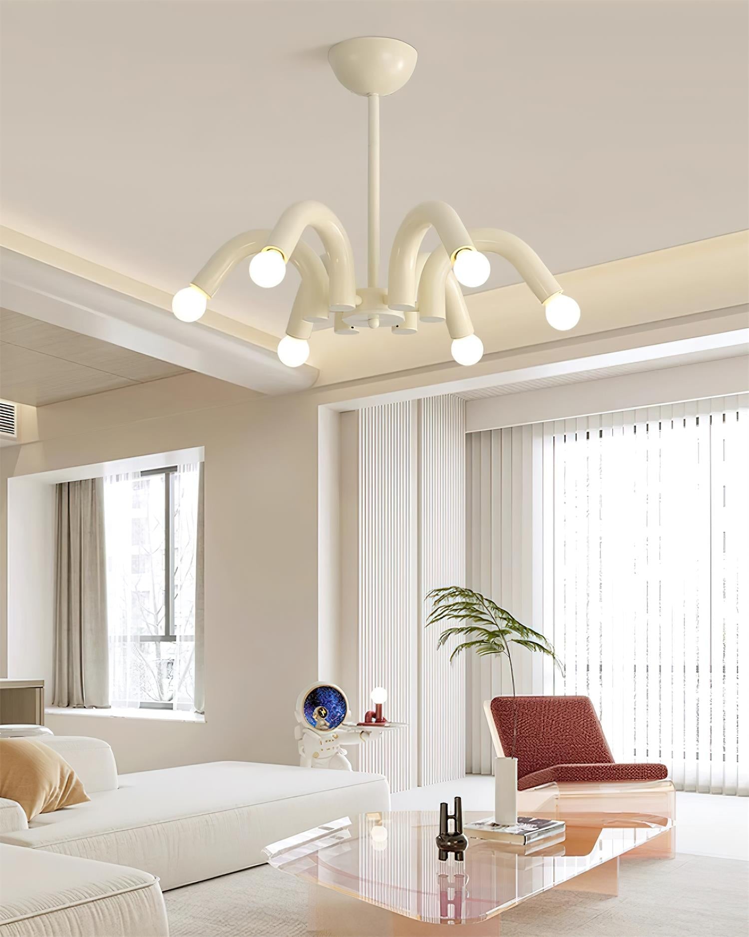 Fivelle Lustra Lustre Moderne Crème Multi-Bras Élégant