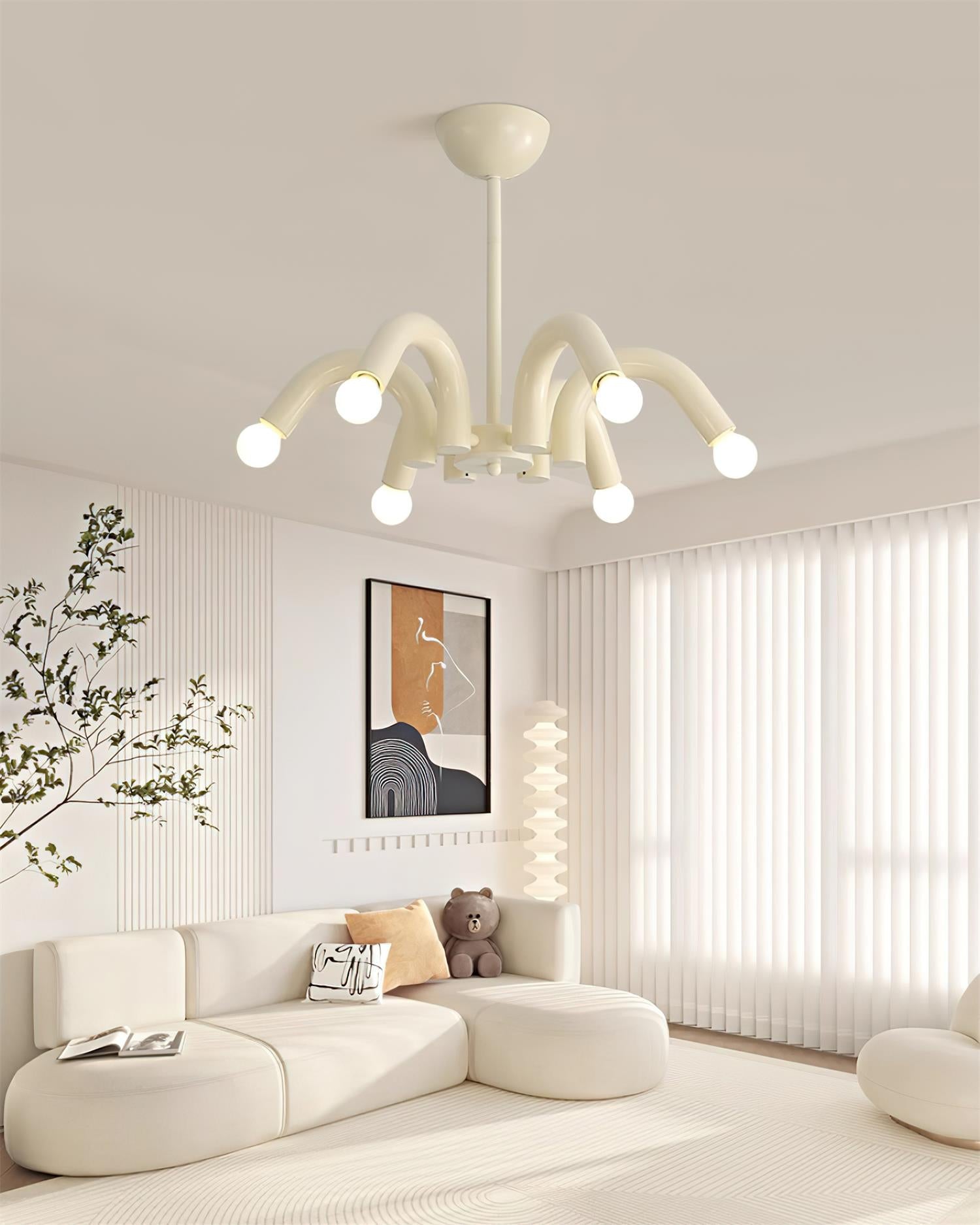 Fivelle Lustra Lustre Moderne Crème Multi-Bras Élégant