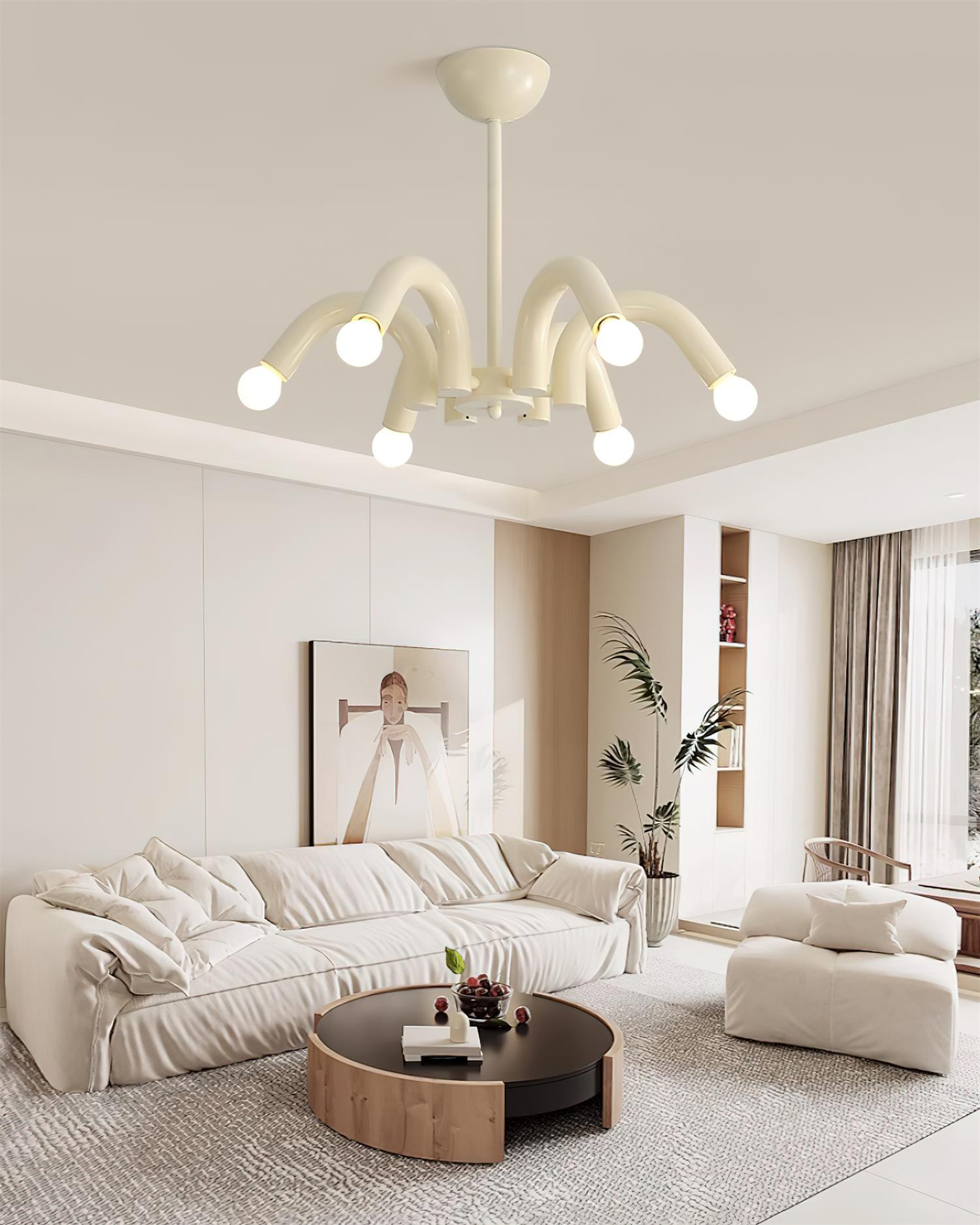 Fivelle Lustra Lustre Moderne Crème Multi-Bras Élégant