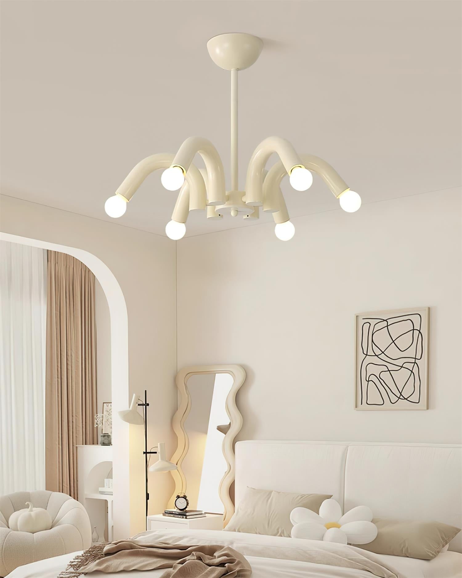 Fivelle Lustra Lustre Moderne Crème Multi-Bras Élégant