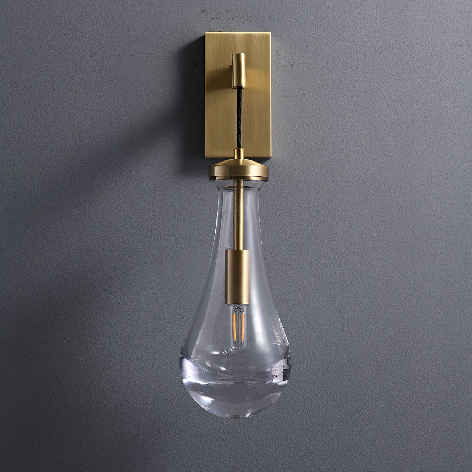 Lyshaos Applique Murale en Laiton et Verre Minimaliste