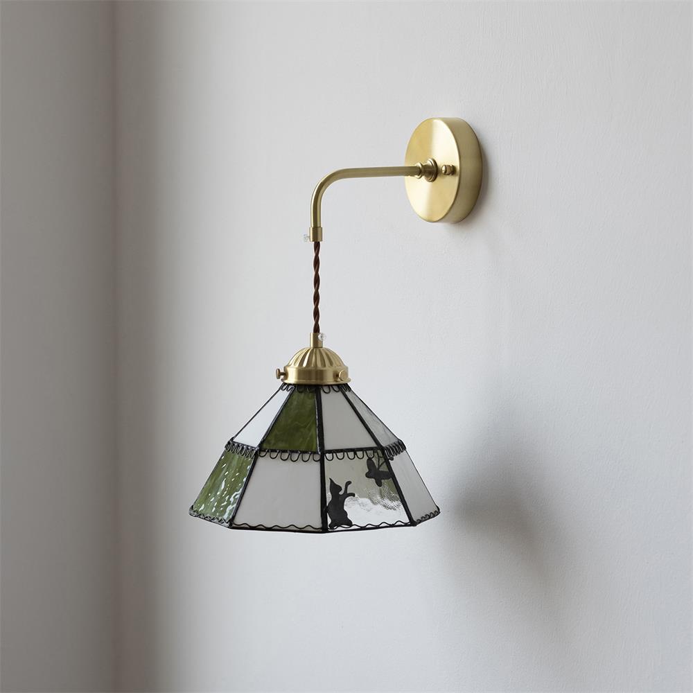 Tiffany Applique Murale Laiton Vert