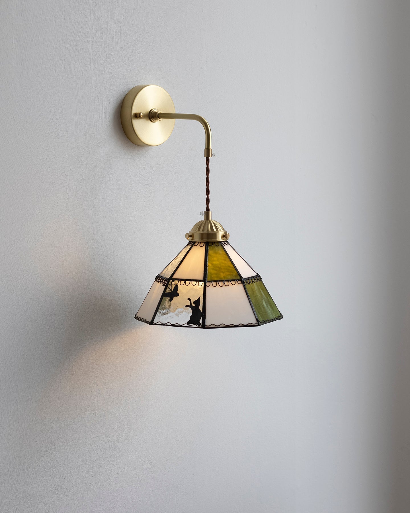 Tiffany Applique Murale Laiton Vert