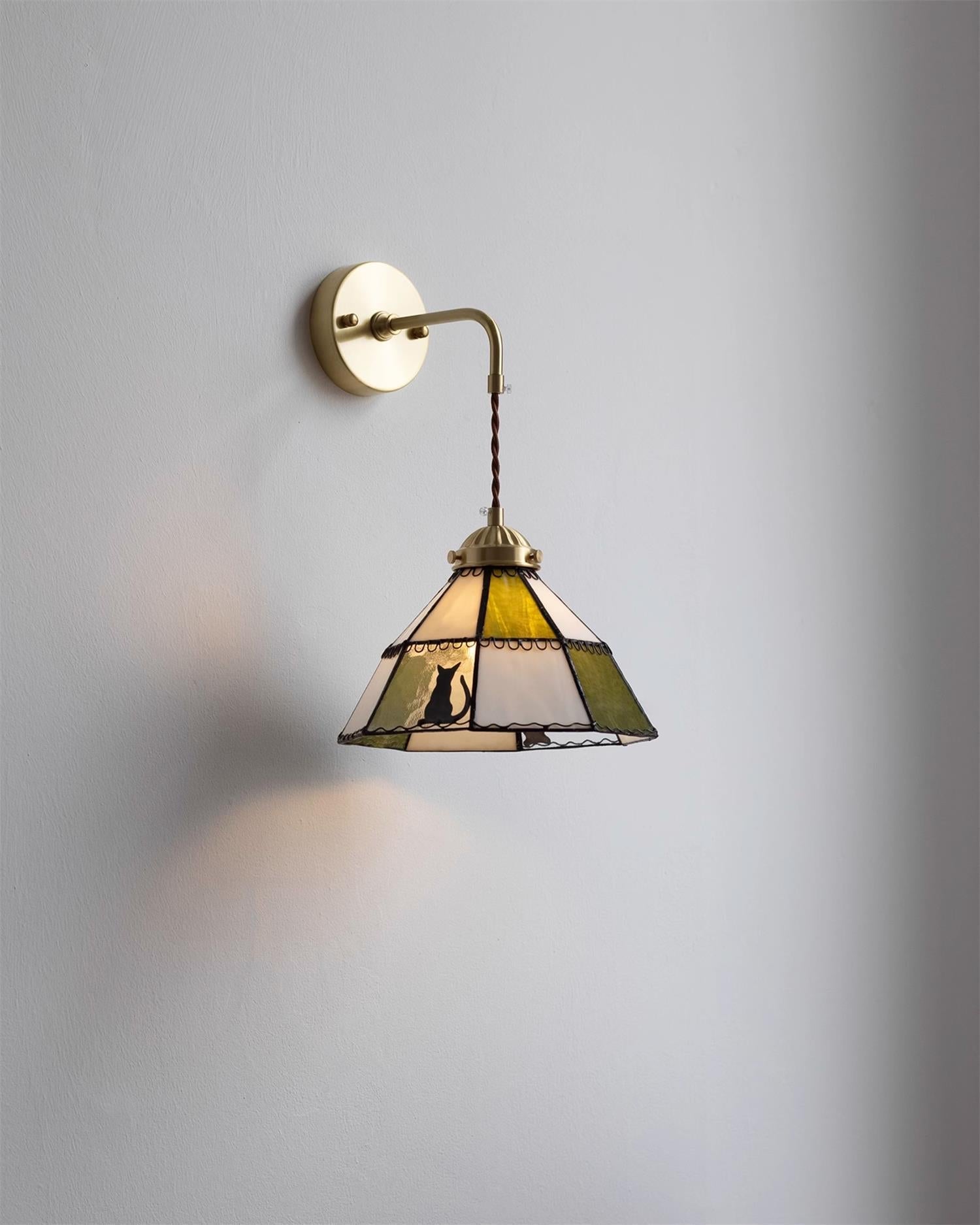 Tiffany Applique Murale Laiton Vert