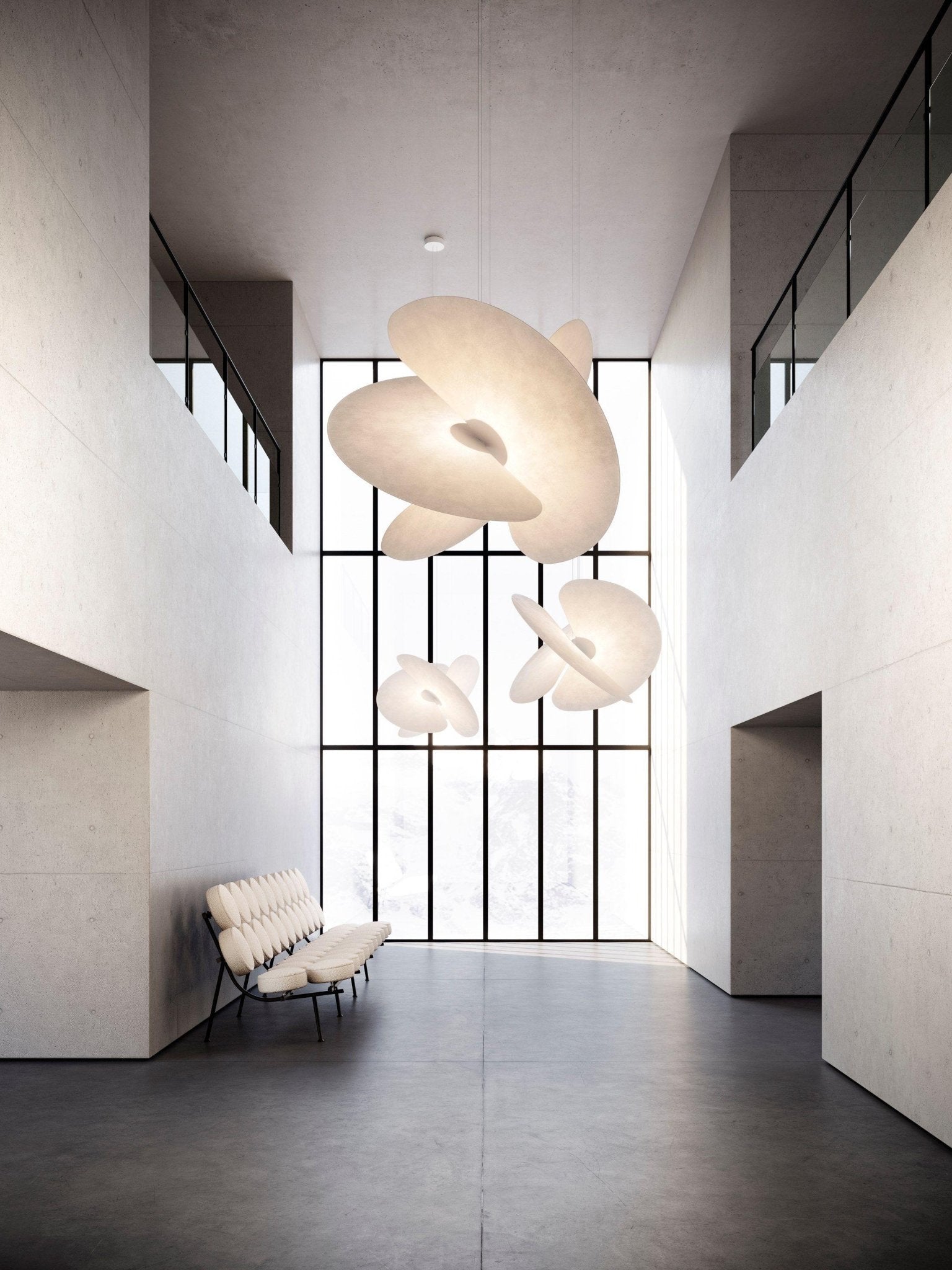 Whirl Suspension Lampe en Tissu Moderne