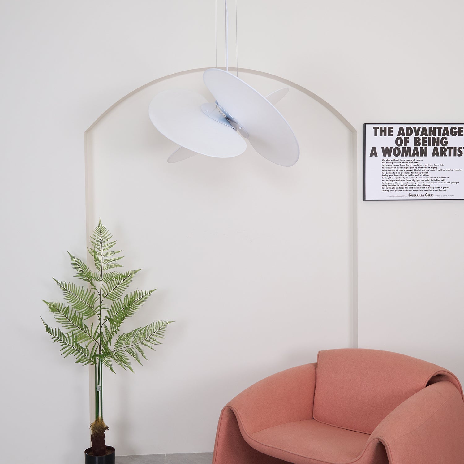 Whirl Suspension Lampe en Tissu Moderne