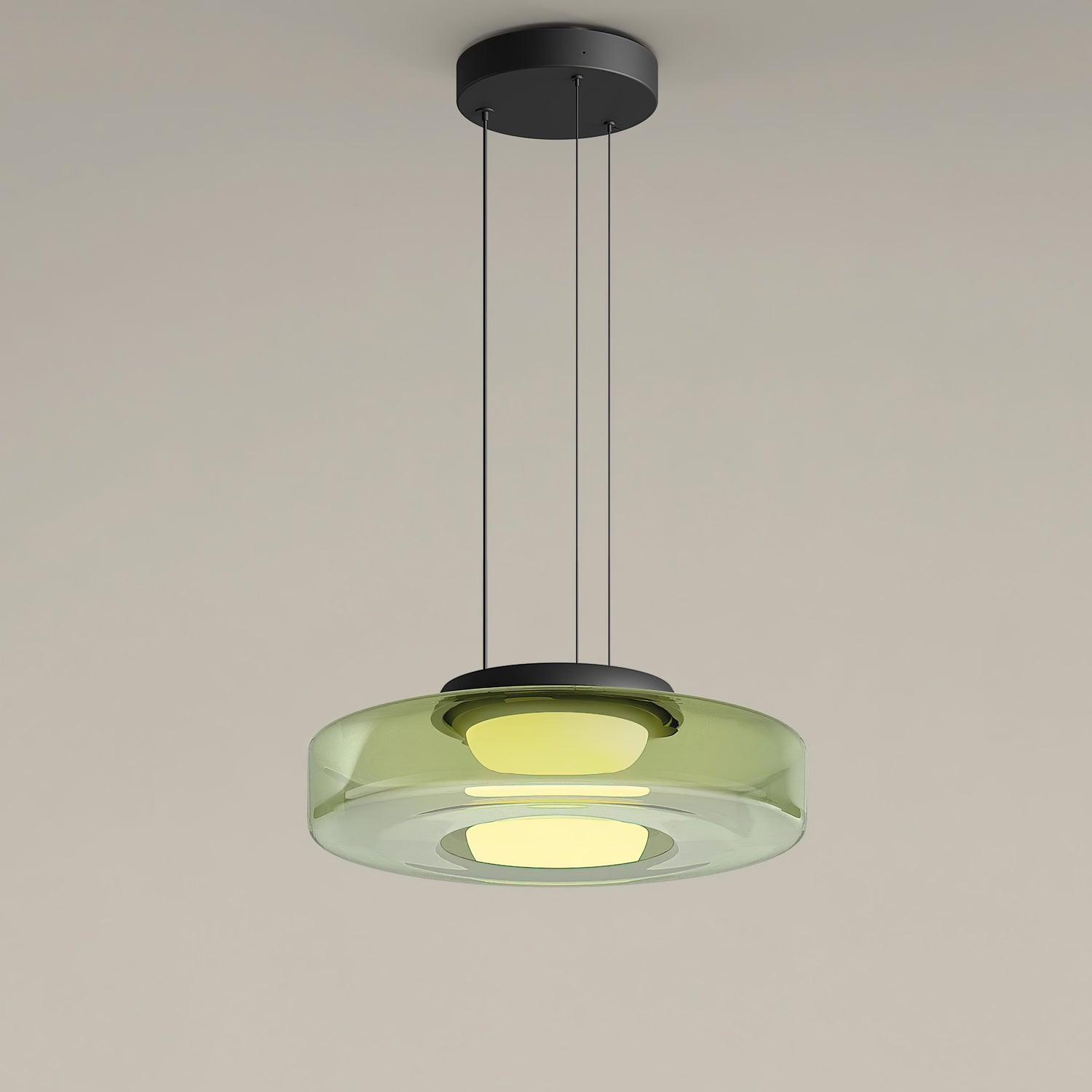 Lustra Suspension en Verre à Cercles Multi-Niveaux
