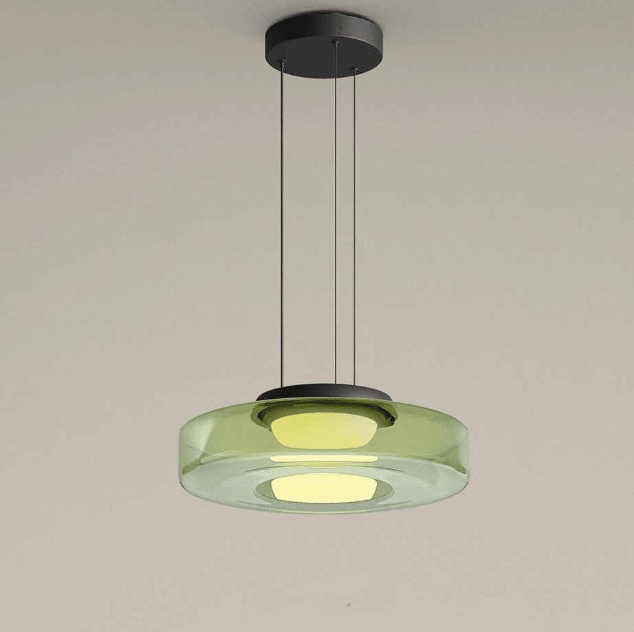 Lustra Suspension en Verre à Cercles Multi-Niveaux