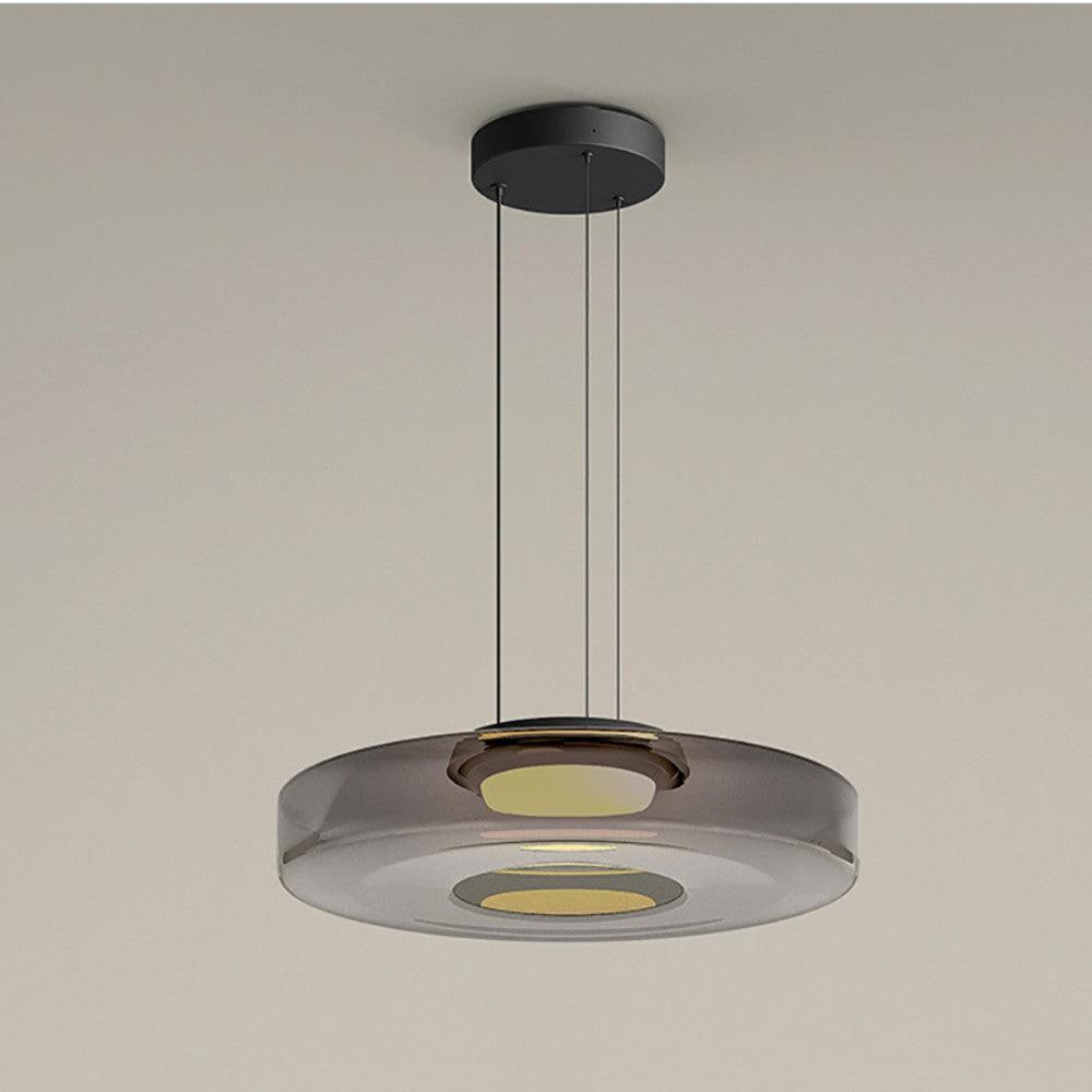 Lustra Suspension en Verre à Cercles Multi-Niveaux
