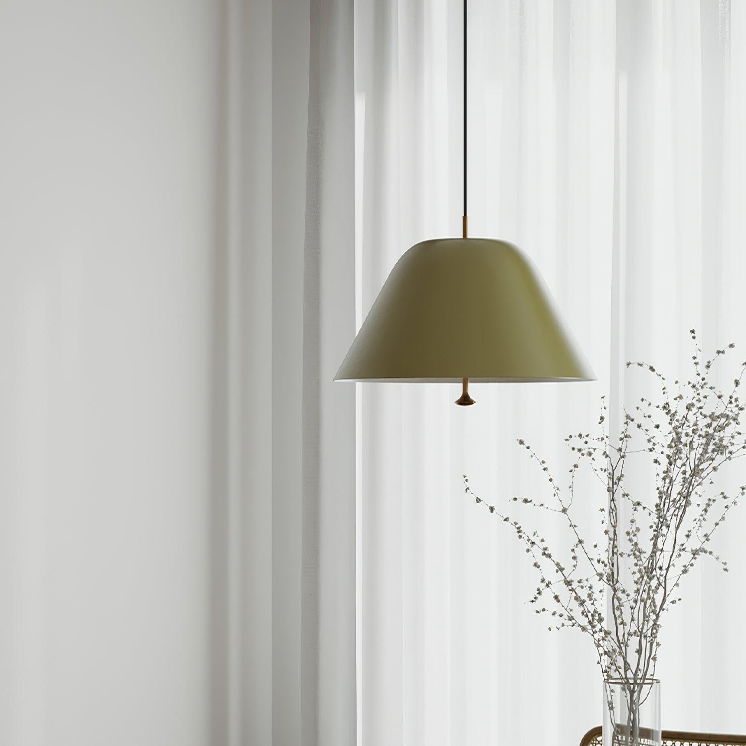 Solain Suspension moderne avec abat-jour vert et blanc minimaliste