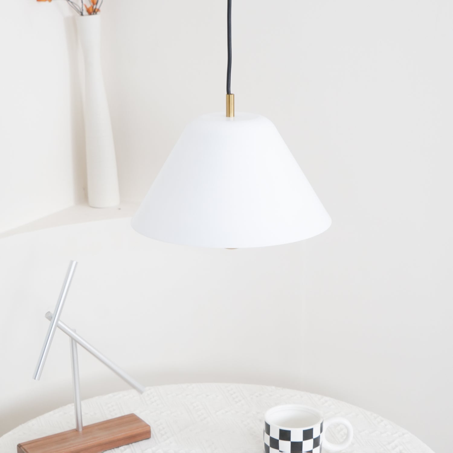 Solain Suspension moderne avec abat-jour vert et blanc minimaliste