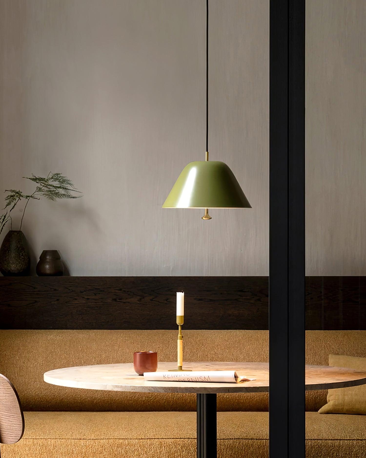 Solain Suspension moderne avec abat-jour vert et blanc minimaliste