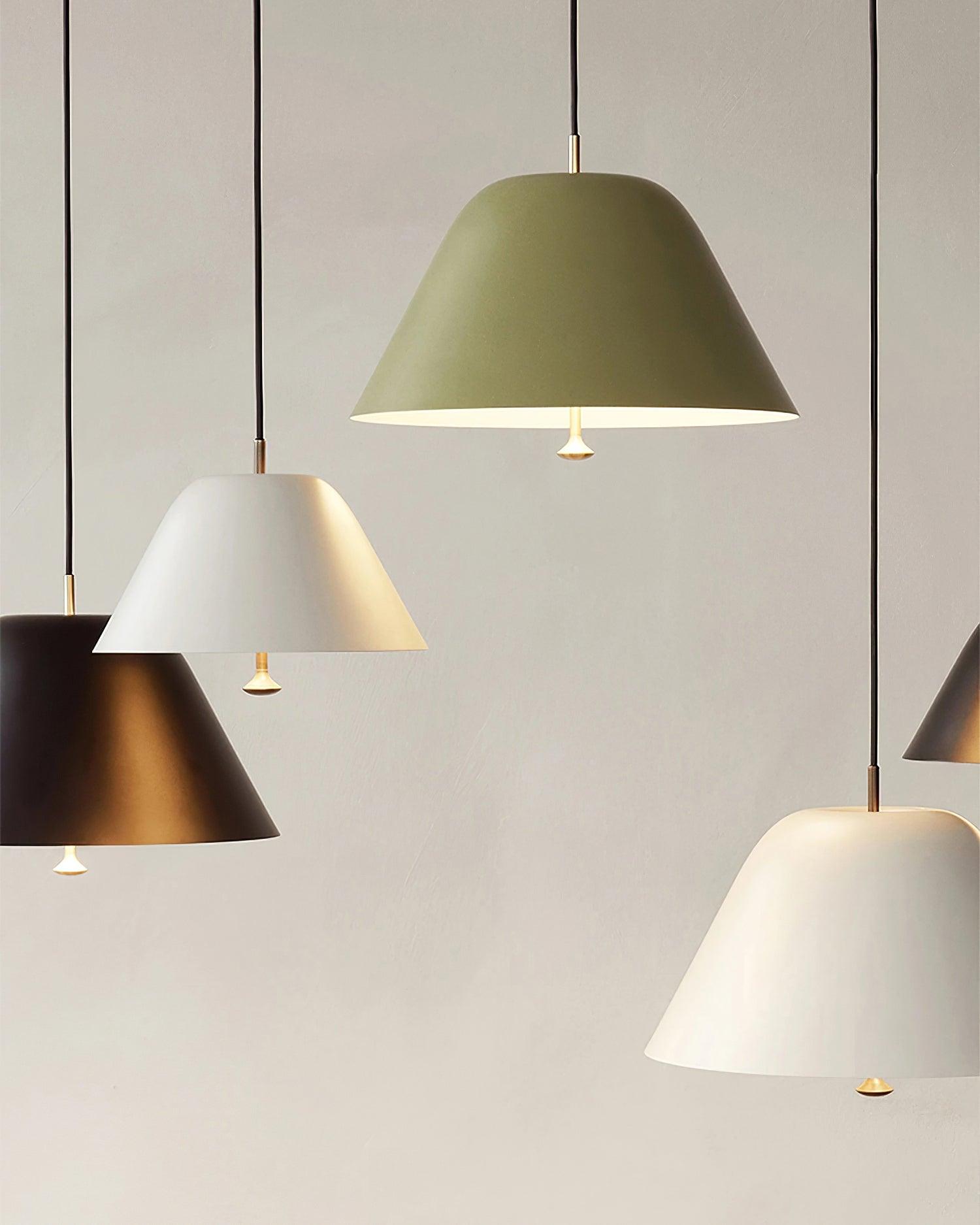 Solain Suspension moderne avec abat-jour vert et blanc minimaliste