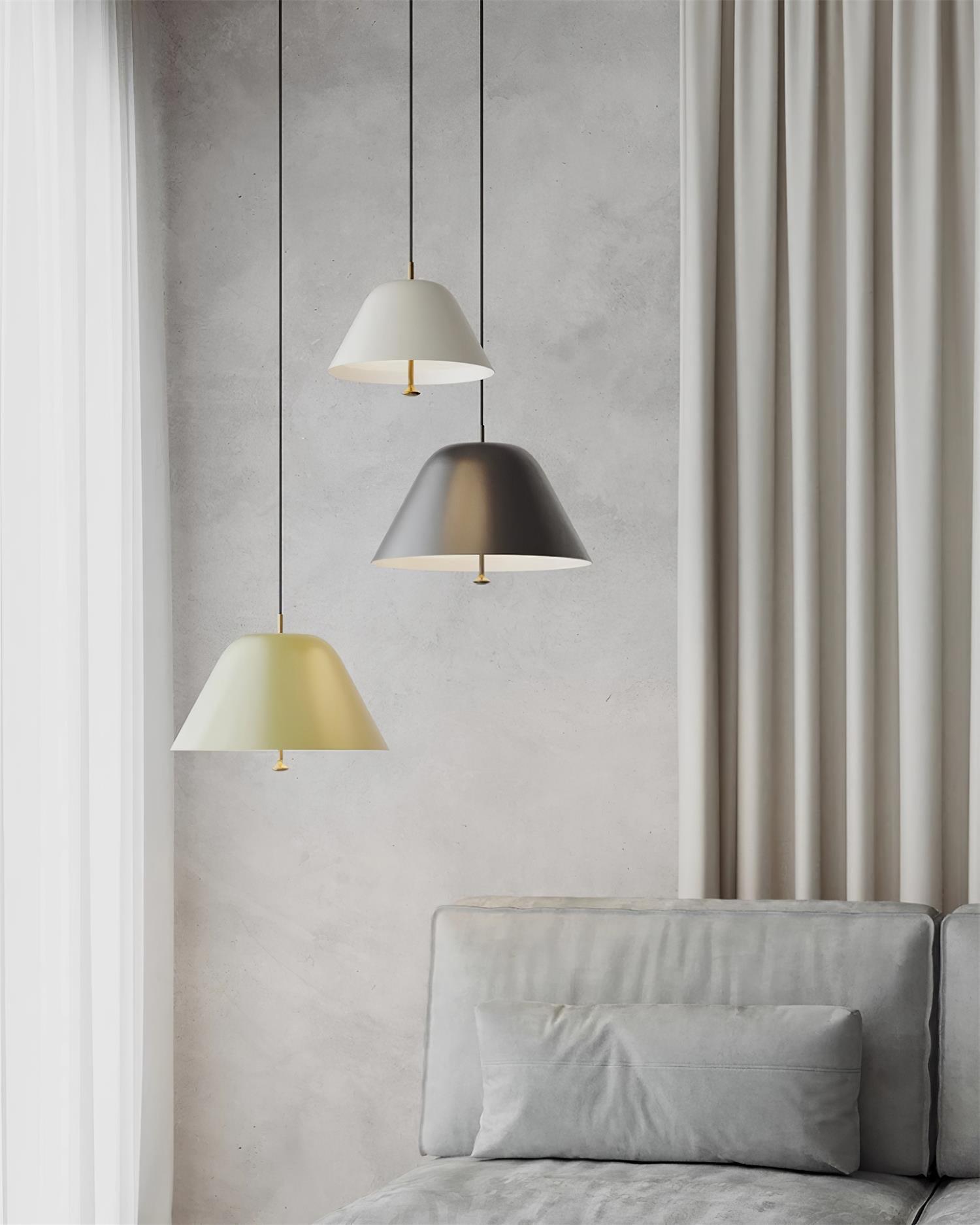 Solain Suspension moderne avec abat-jour vert et blanc minimaliste