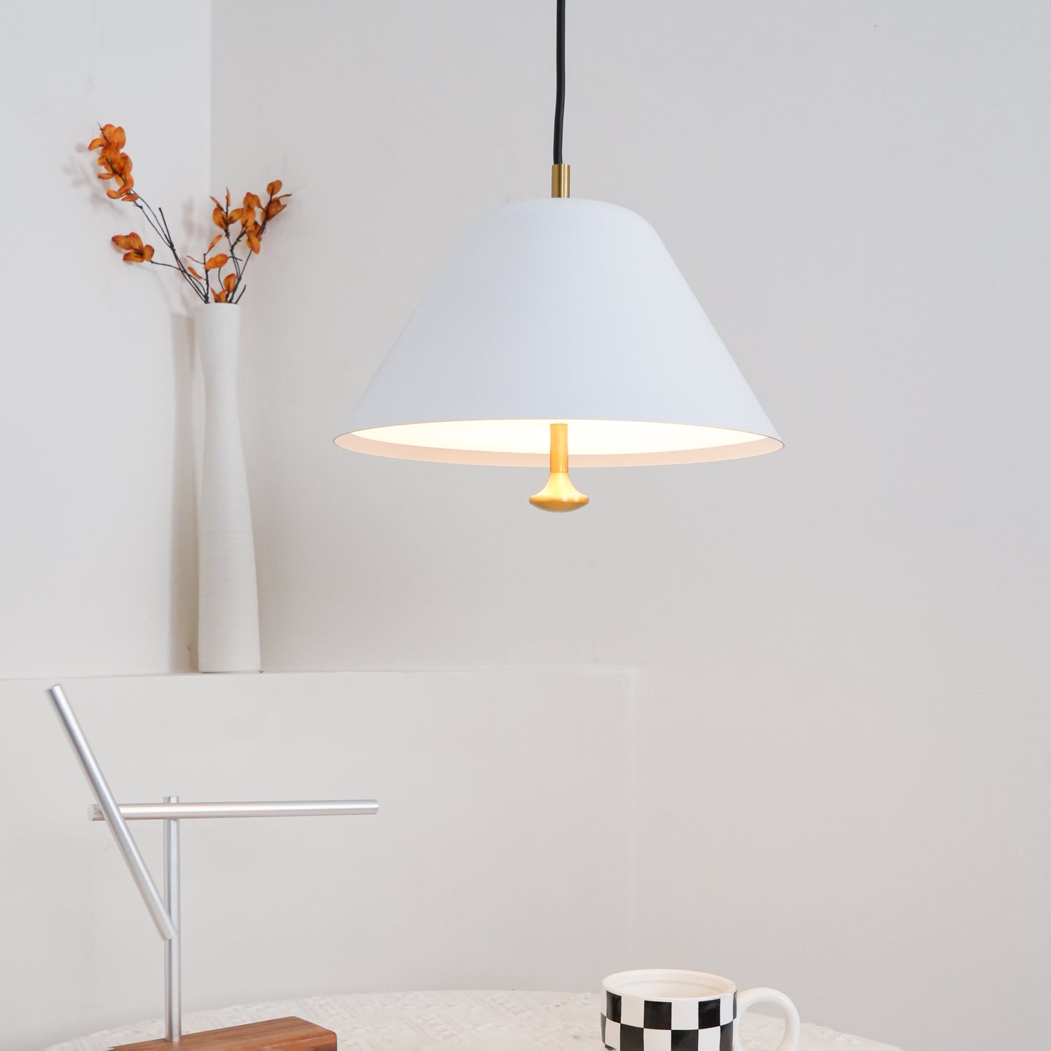 Solain Suspension moderne avec abat-jour vert et blanc minimaliste