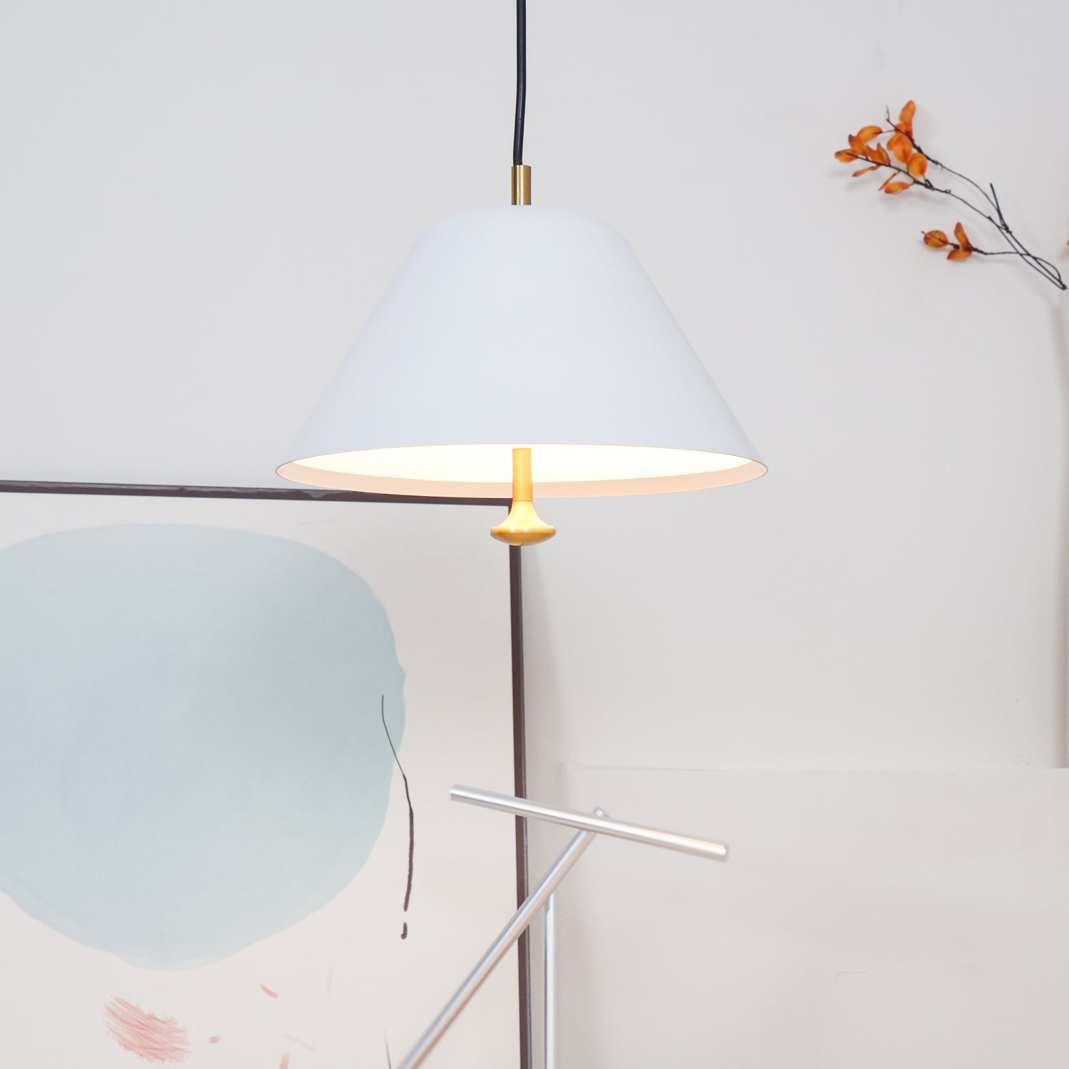 Solain Suspension moderne avec abat-jour vert et blanc minimaliste