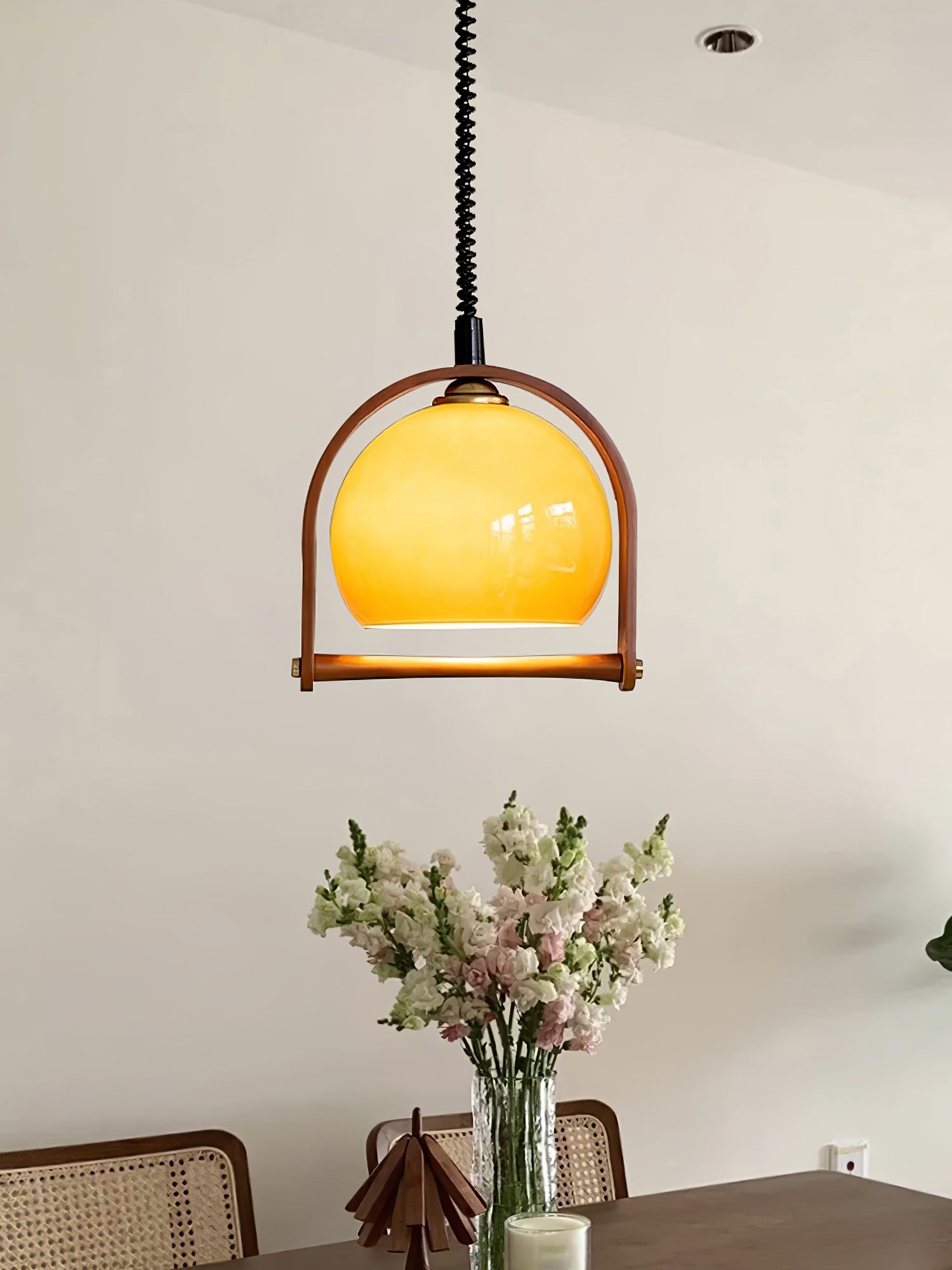 Cesilarae Premium Nordic Art Verre Bois Suspension