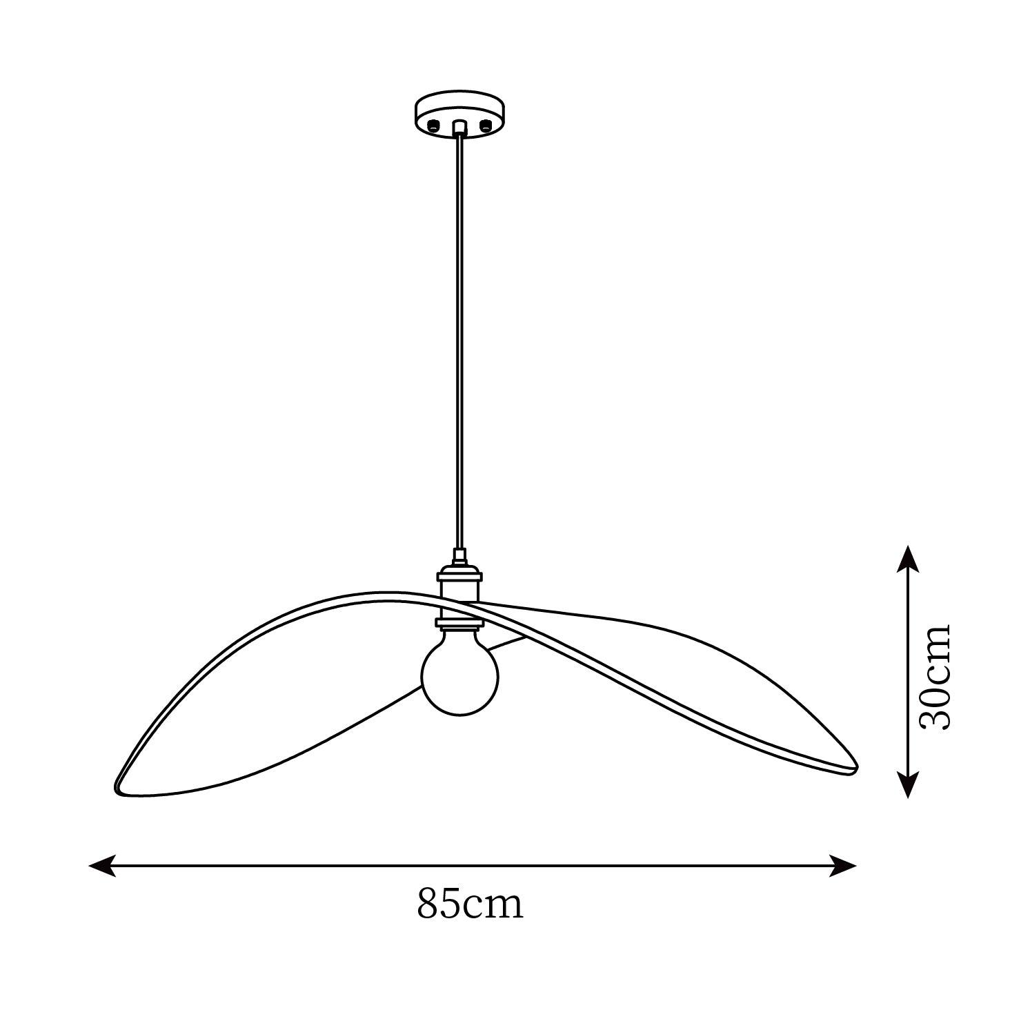 Libelle Suspension en Bois Courbé à Ailes