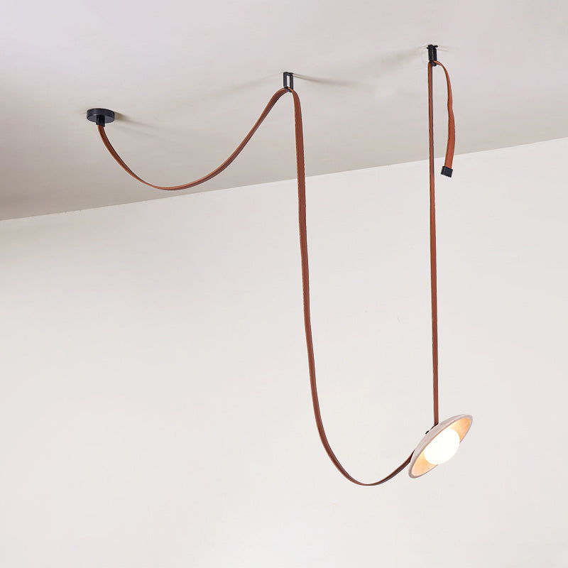Suspension en Cuir et Travertin Rail Moderne Minimaliste Olnoran