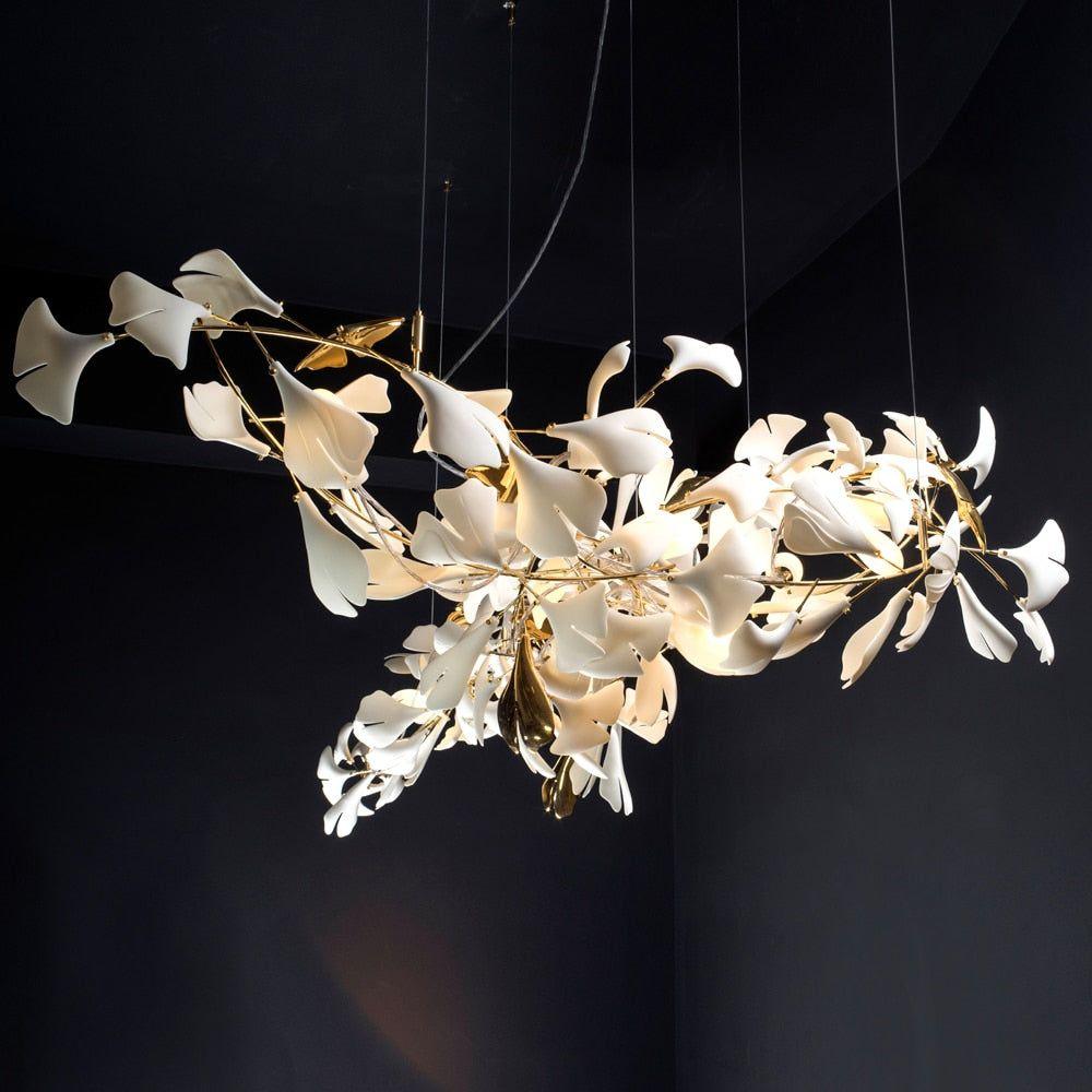 Olivia Lustre en Céramique Feuilles de Ginkgo aux Courbes Organiques