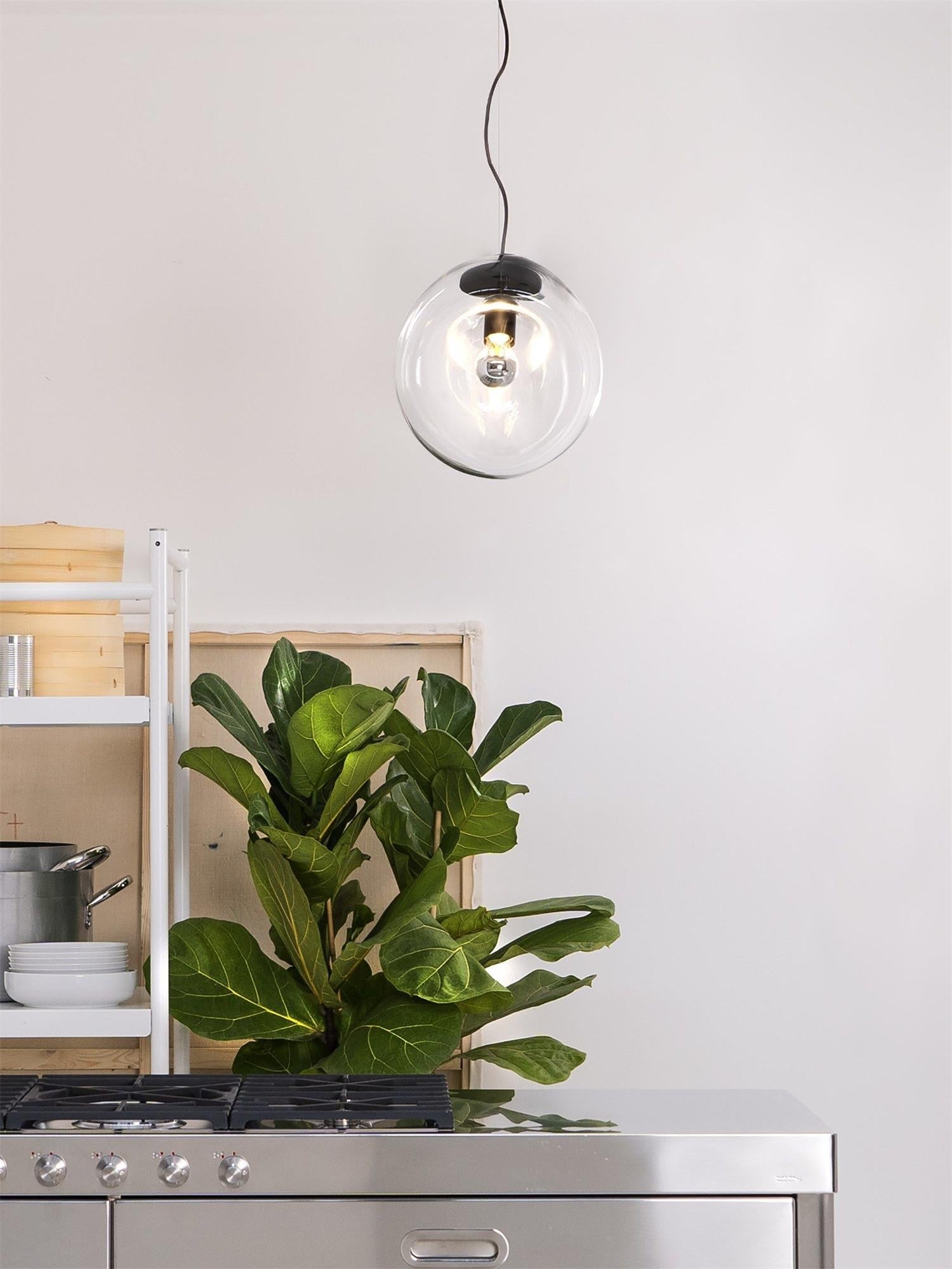 Suspension en Verre Noir Moderne Minimaliste Lymara
