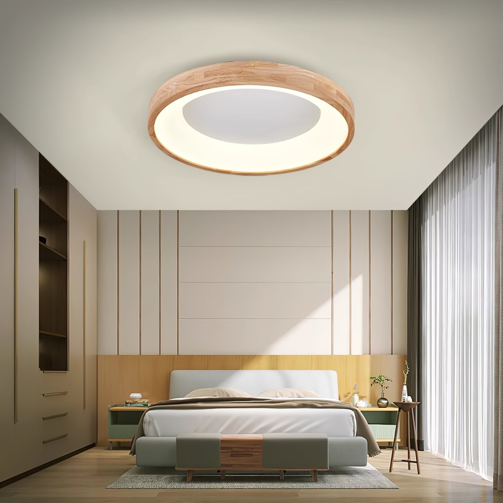 Uphae Plafonnier Minimaliste Carré en Bois