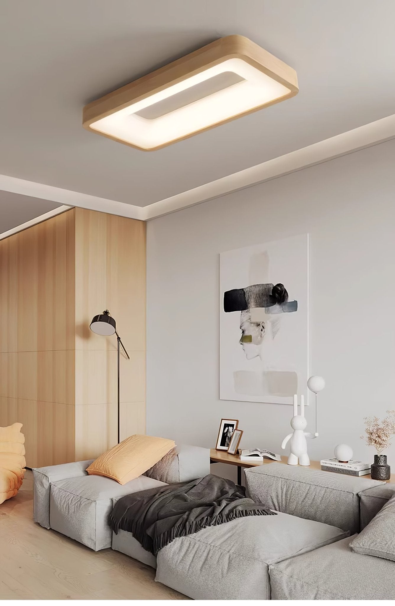 Uphae Plafonnier Minimaliste Carré en Bois