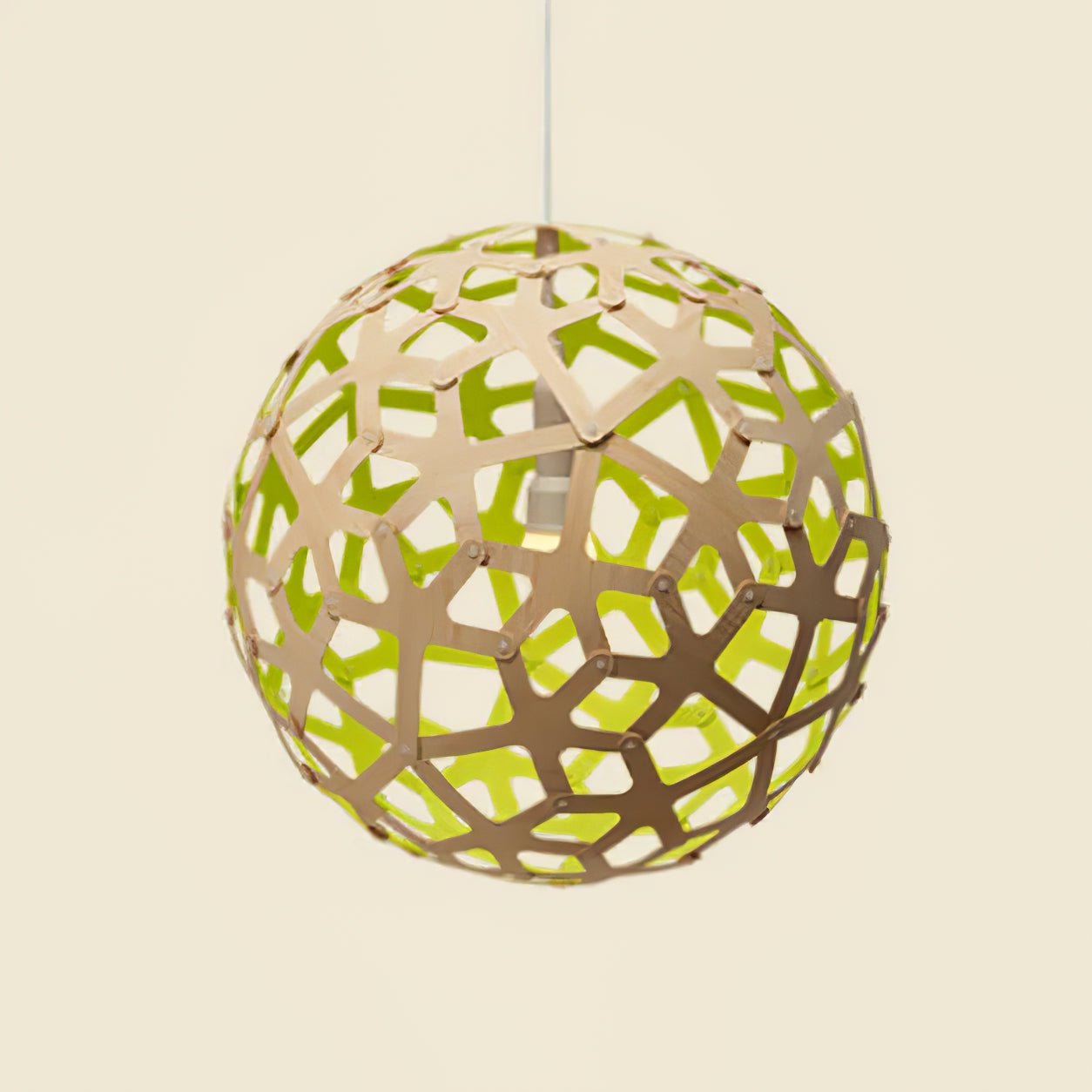 Lustra Suspension Géométrique en Bois Tressé
