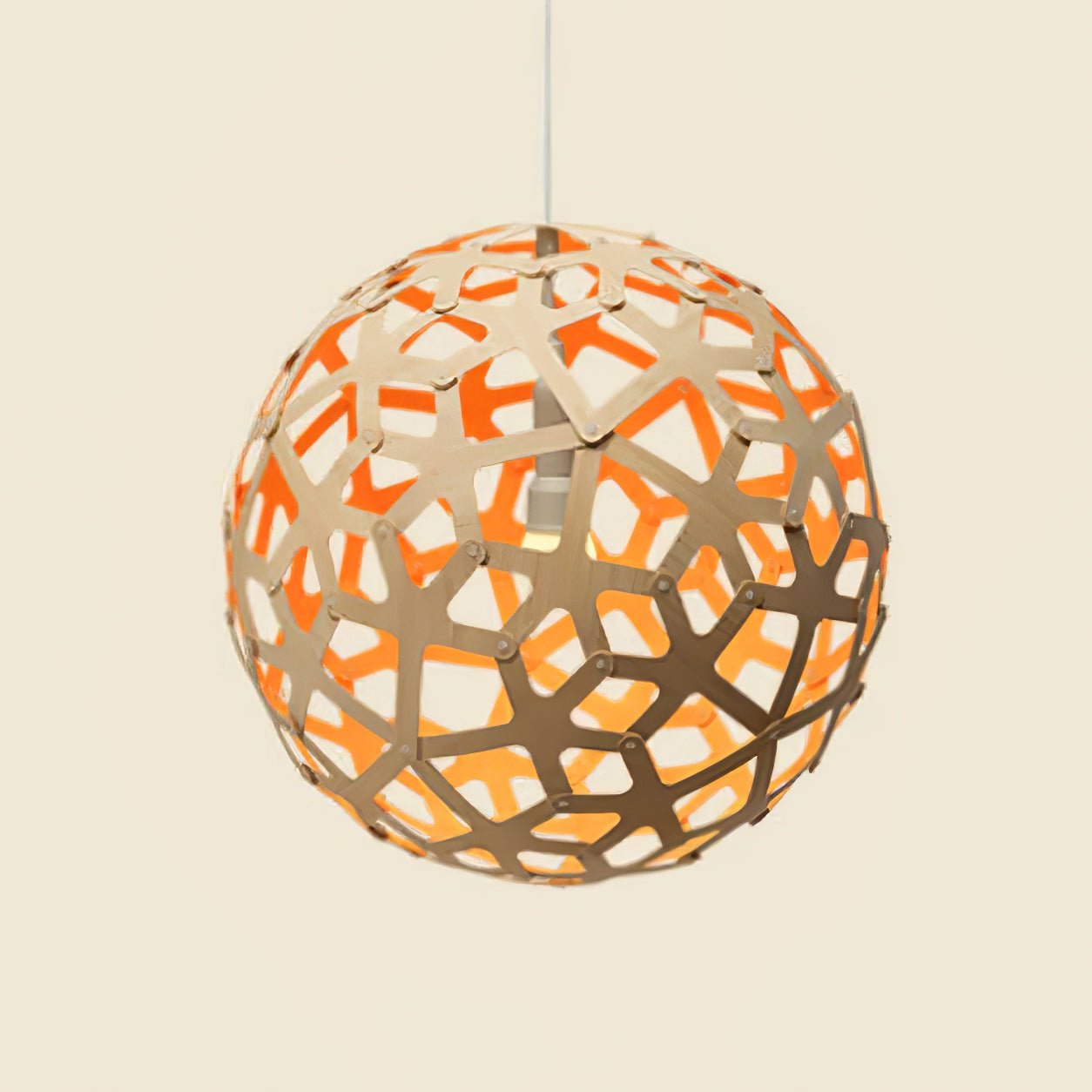 Lustra Suspension Géométrique en Bois Tressé