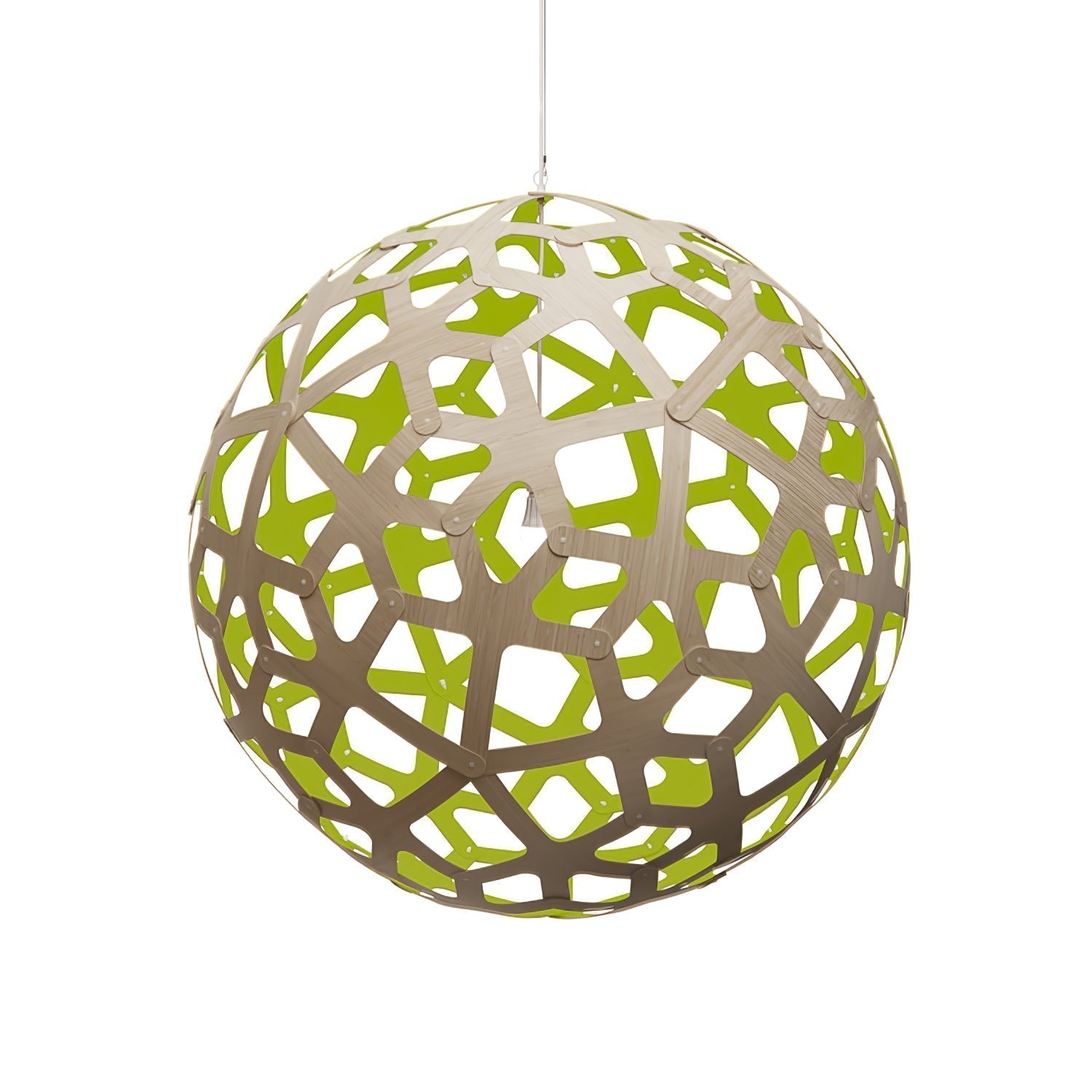 Lustra Suspension Géométrique en Bois Tressé