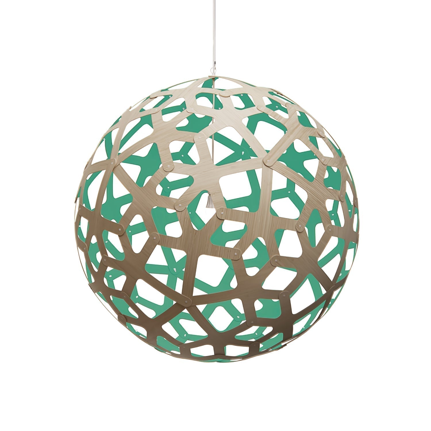 Lustra Suspension Géométrique en Bois Tressé