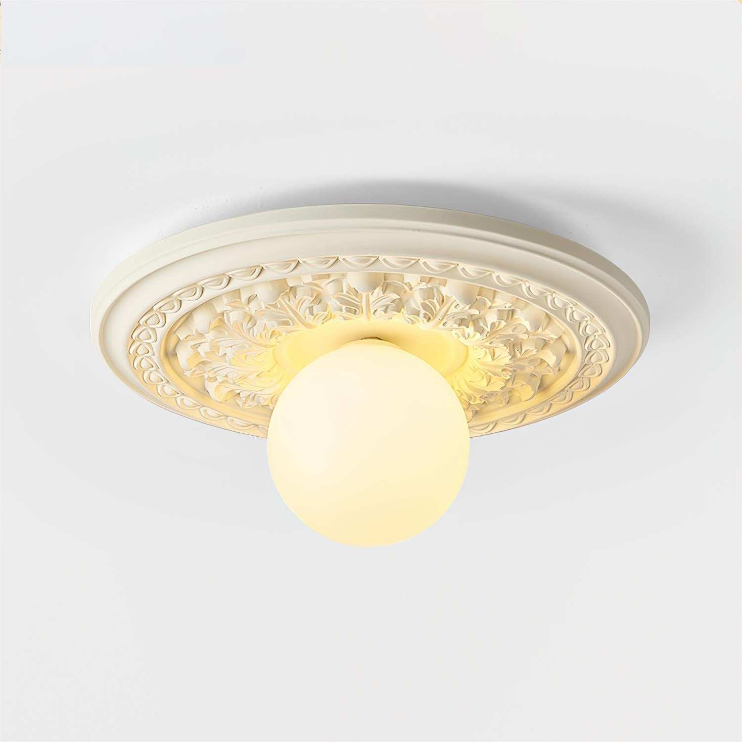 Ivorelle Plafonnier Sculpté Vintage