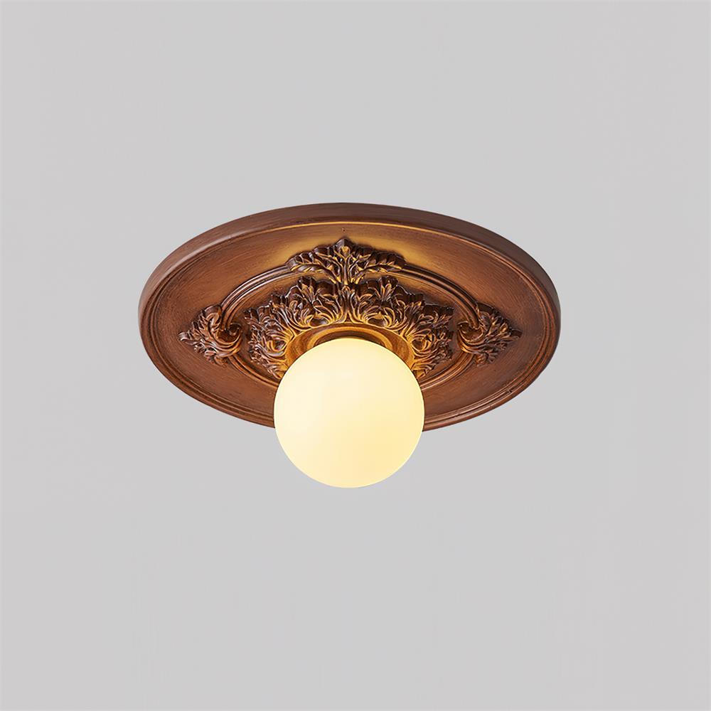 Ivorelle Plafonnier Sculpté Vintage