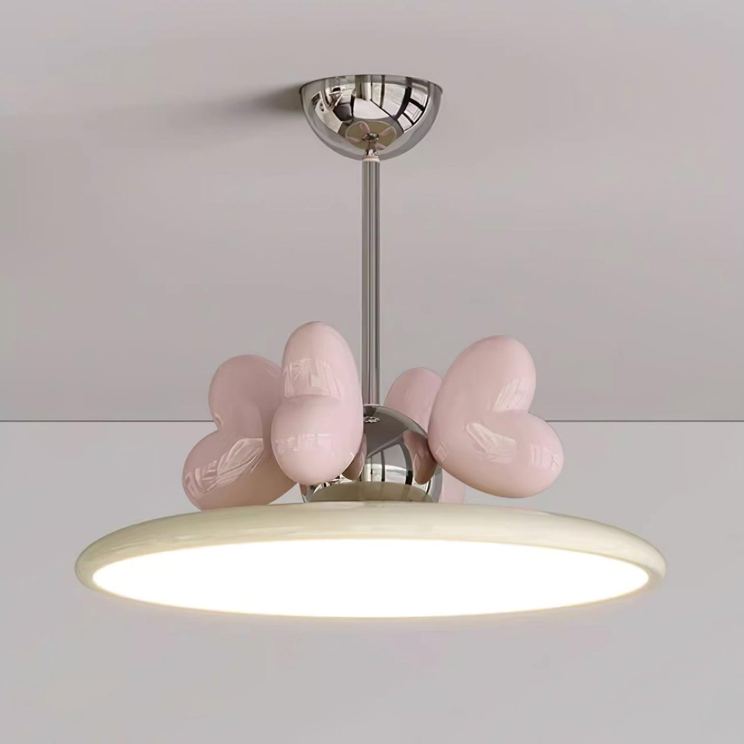 Lilia Lampe Suspendue Cœurs Roses Minimaliste