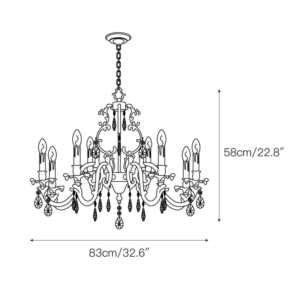 Olrinila Lustre en Cristal de Luxe Postmoderne en Laiton