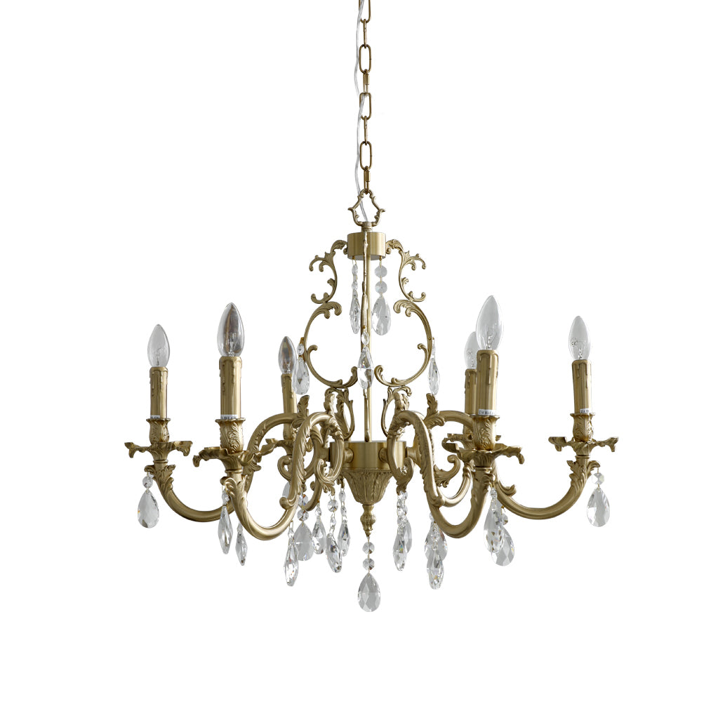 Olrinila Lustre en Cristal de Luxe Postmoderne en Laiton