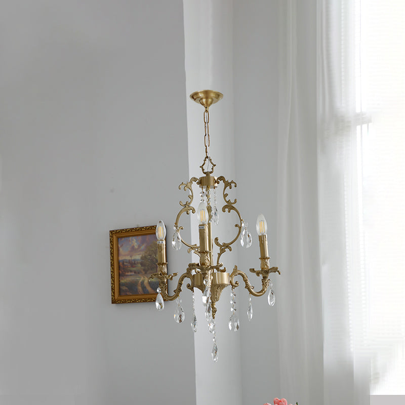 Olrinila Lustre en Cristal de Luxe Postmoderne en Laiton