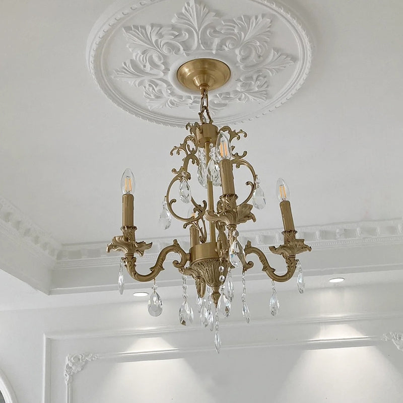 Olrinila Lustre en Cristal de Luxe Postmoderne en Laiton
