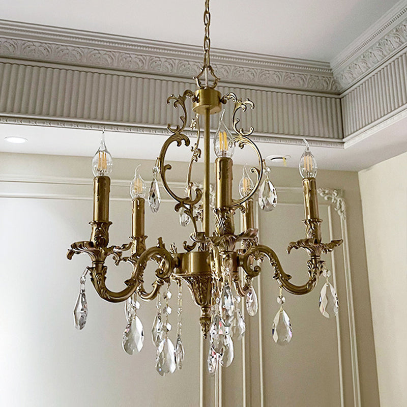 Olrinila Lustre en Cristal de Luxe Postmoderne en Laiton