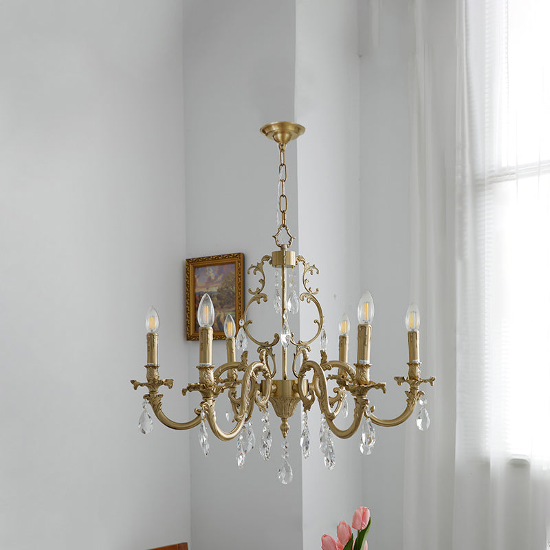 Olrinila Lustre en Cristal de Luxe Postmoderne en Laiton