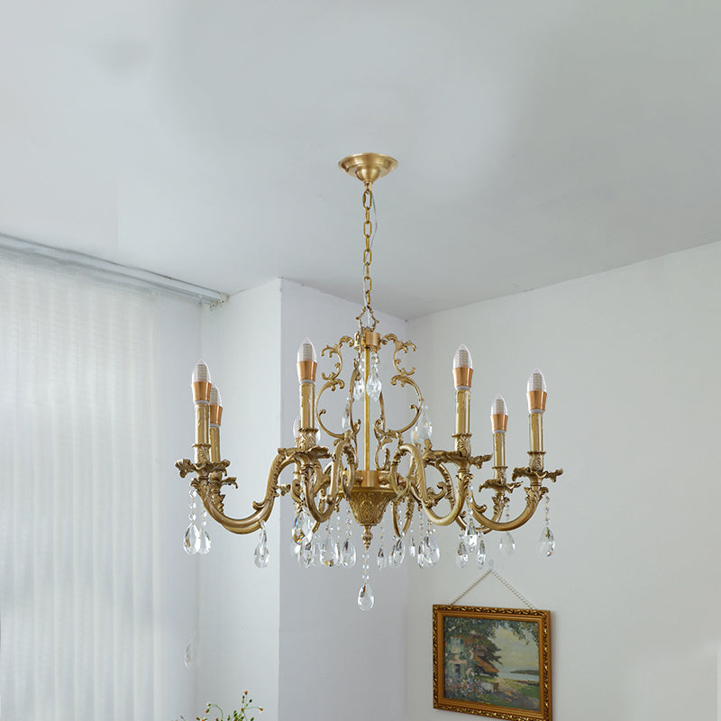 Olrinila Lustre en Cristal de Luxe Postmoderne en Laiton
