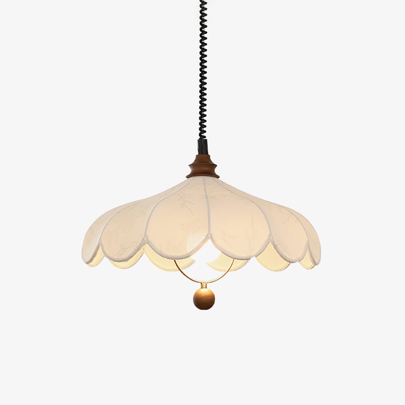 Solarn Suspension Lampe en Tissu et Bois