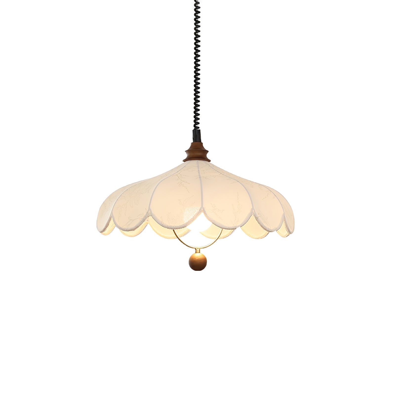 Solarn Suspension Lampe en Tissu et Bois