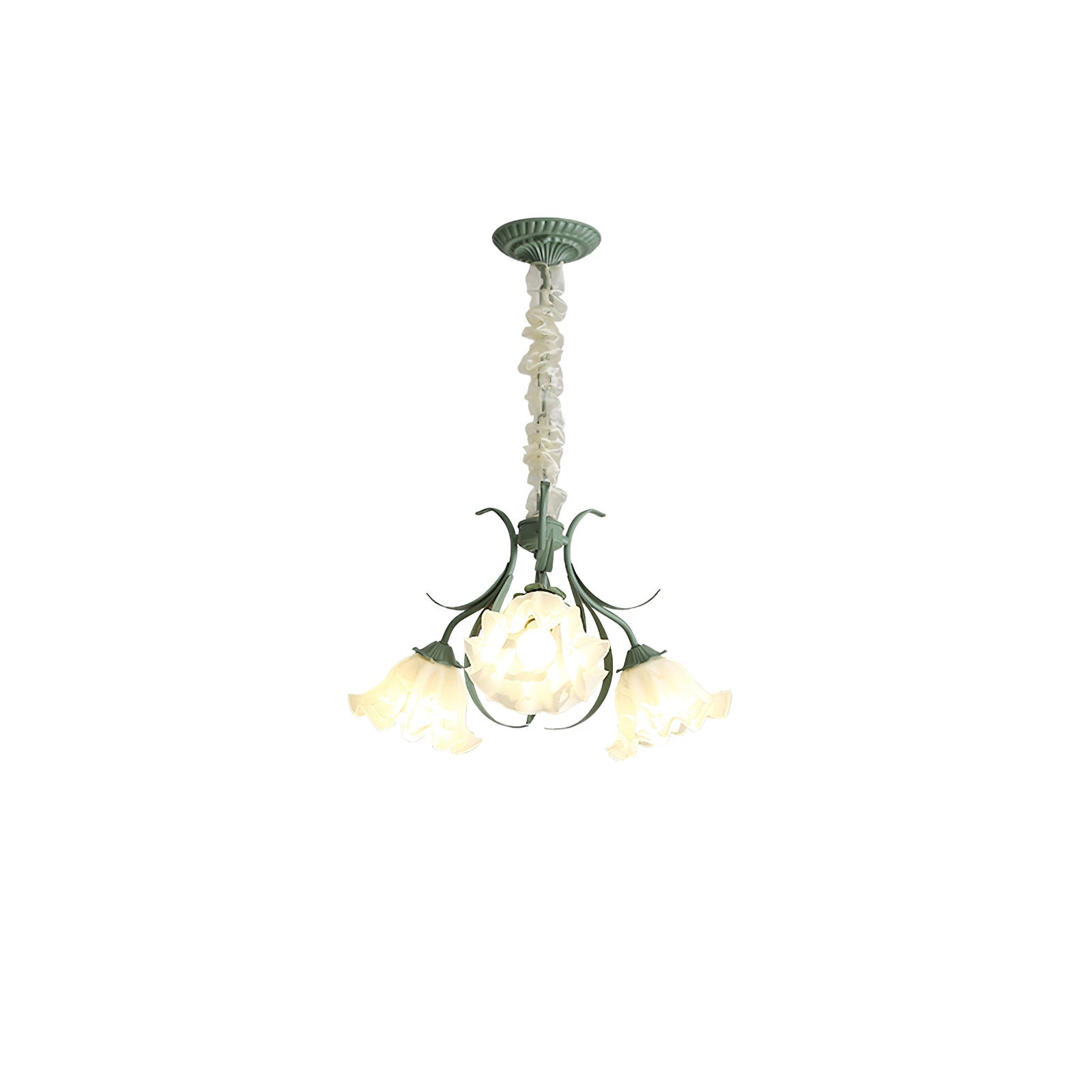 Lustra Lustre Fleur avec Pétales et Feuilles