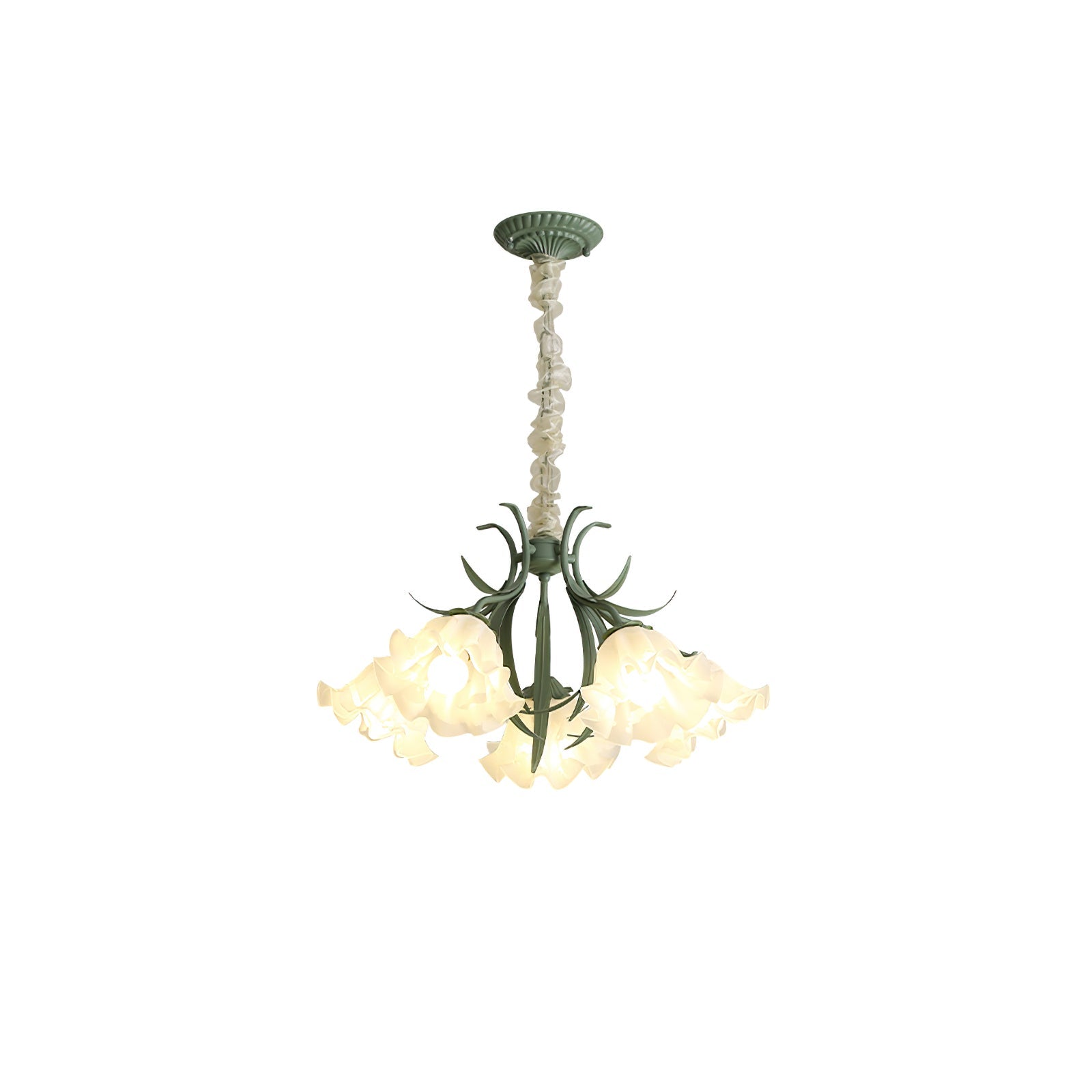 Lustra Lustre Fleur avec Pétales et Feuilles