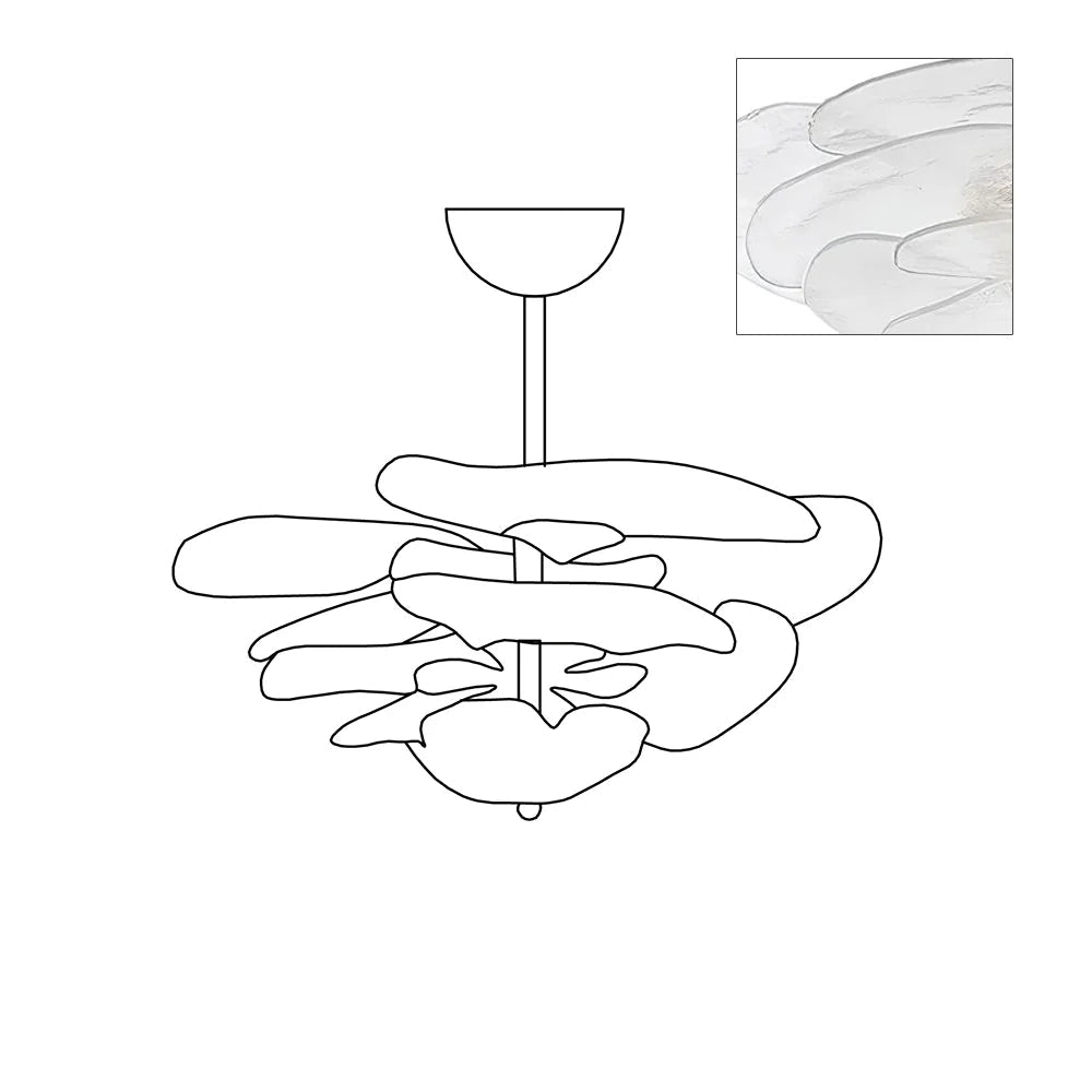 Evvinora Lustre en Métal et Verre à Couches de Feuilles Créativité Individuelle