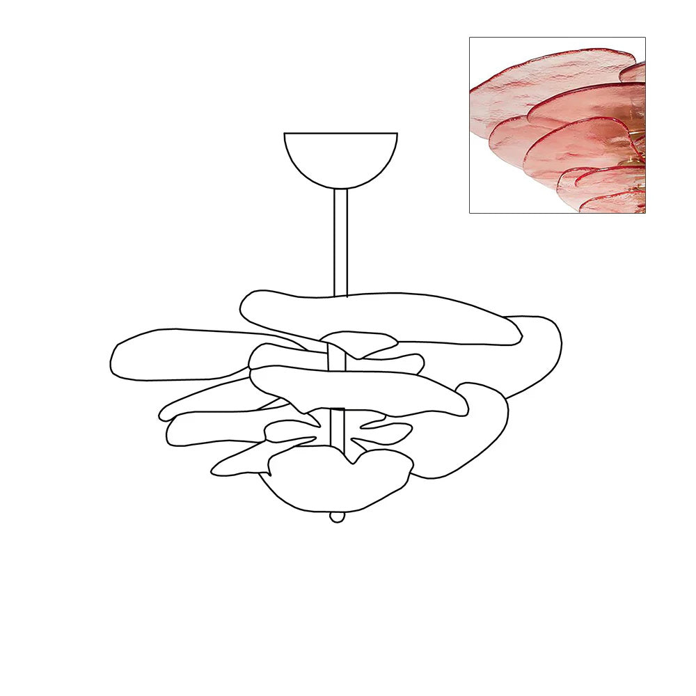 Evvinora Lustre en Métal et Verre à Couches de Feuilles Créativité Individuelle
