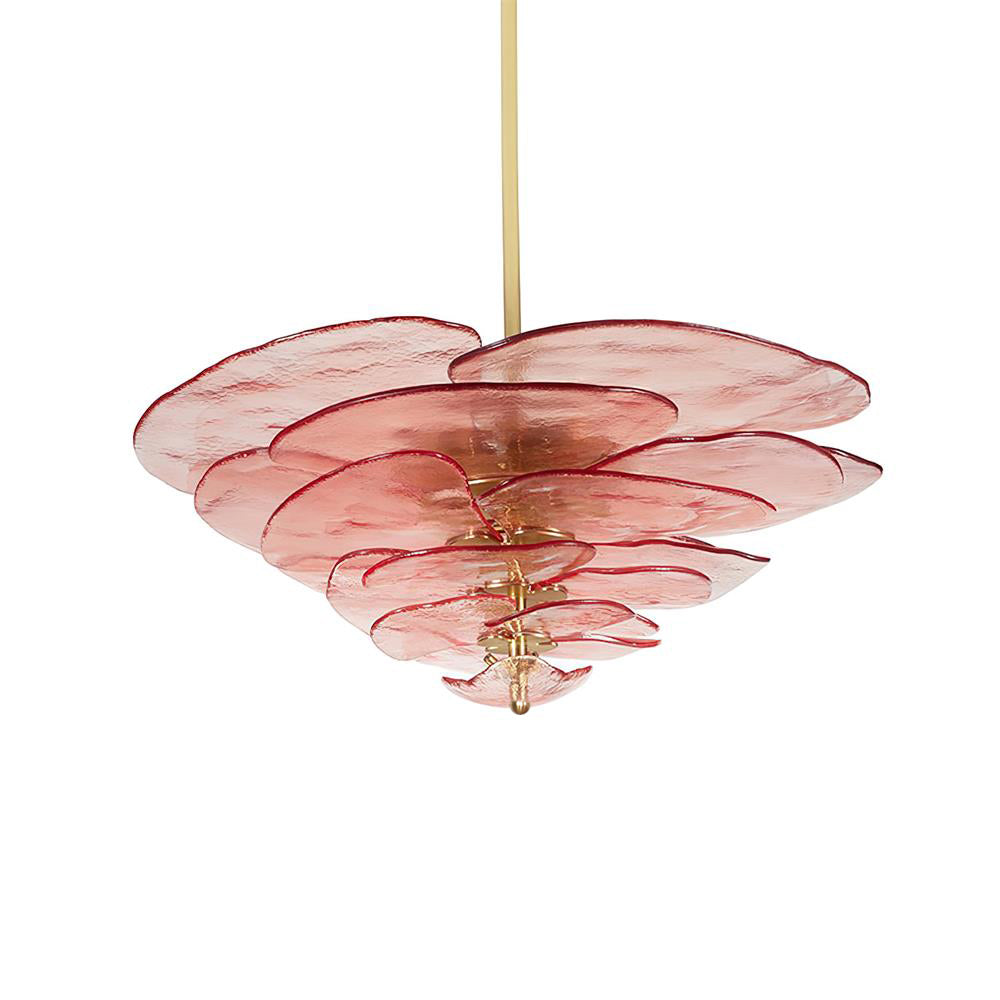 Evvinora Lustre en Métal et Verre à Couches de Feuilles Créativité Individuelle