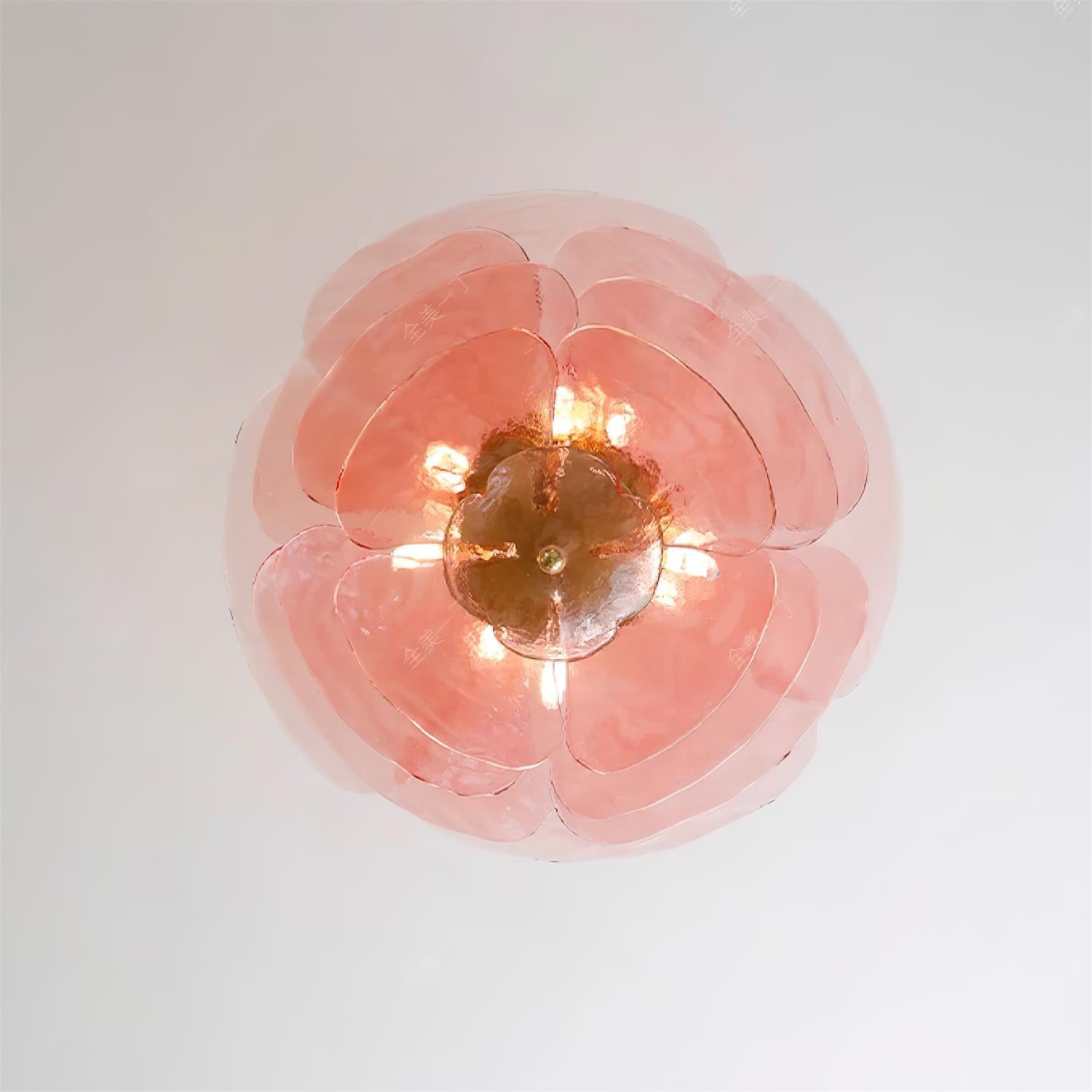 Lotus Lustre Contemporain en Verre à Feuilles Superposées